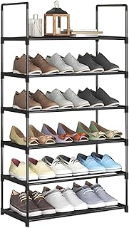 LEEKEY Shoe Rack, 6 Tiers, Shoe Shelf, 12-18 Pairs, Shoe Storage, Shoe Rack, Shoe Box, Slim, Assembly, Large Capacity, Space Saving, No Tools Required, Width 23.6 x Depth 11.0 x Height 41.3 inches 60