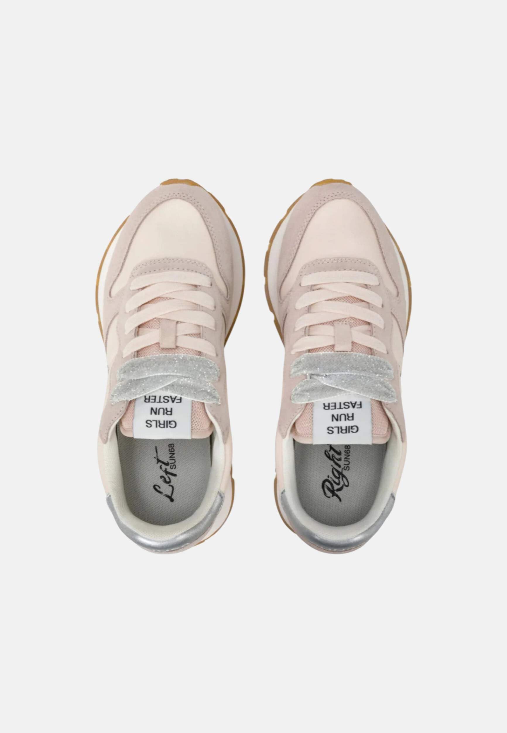 SUN68 Z35202 Sneakers Con Lacci In Tessuto/camoscio Da Donna PORCELLANA 40