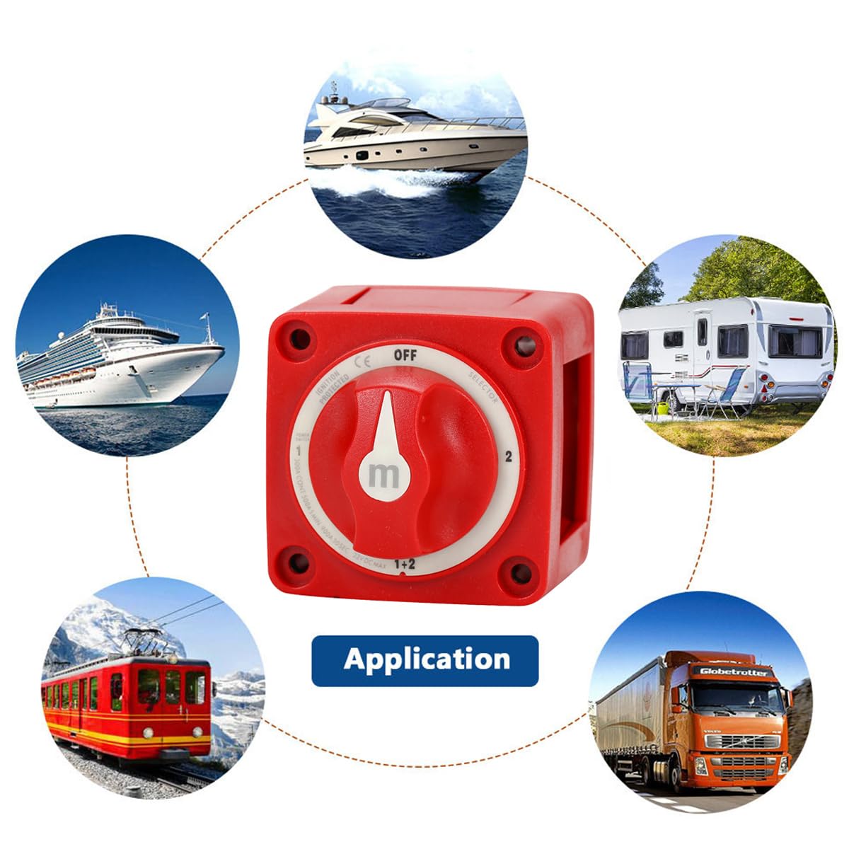 Greluma Interruttore di Selezione Batteria Marina 300A a 4 Posizioni per Impieghi Gravosi per Barca Camper