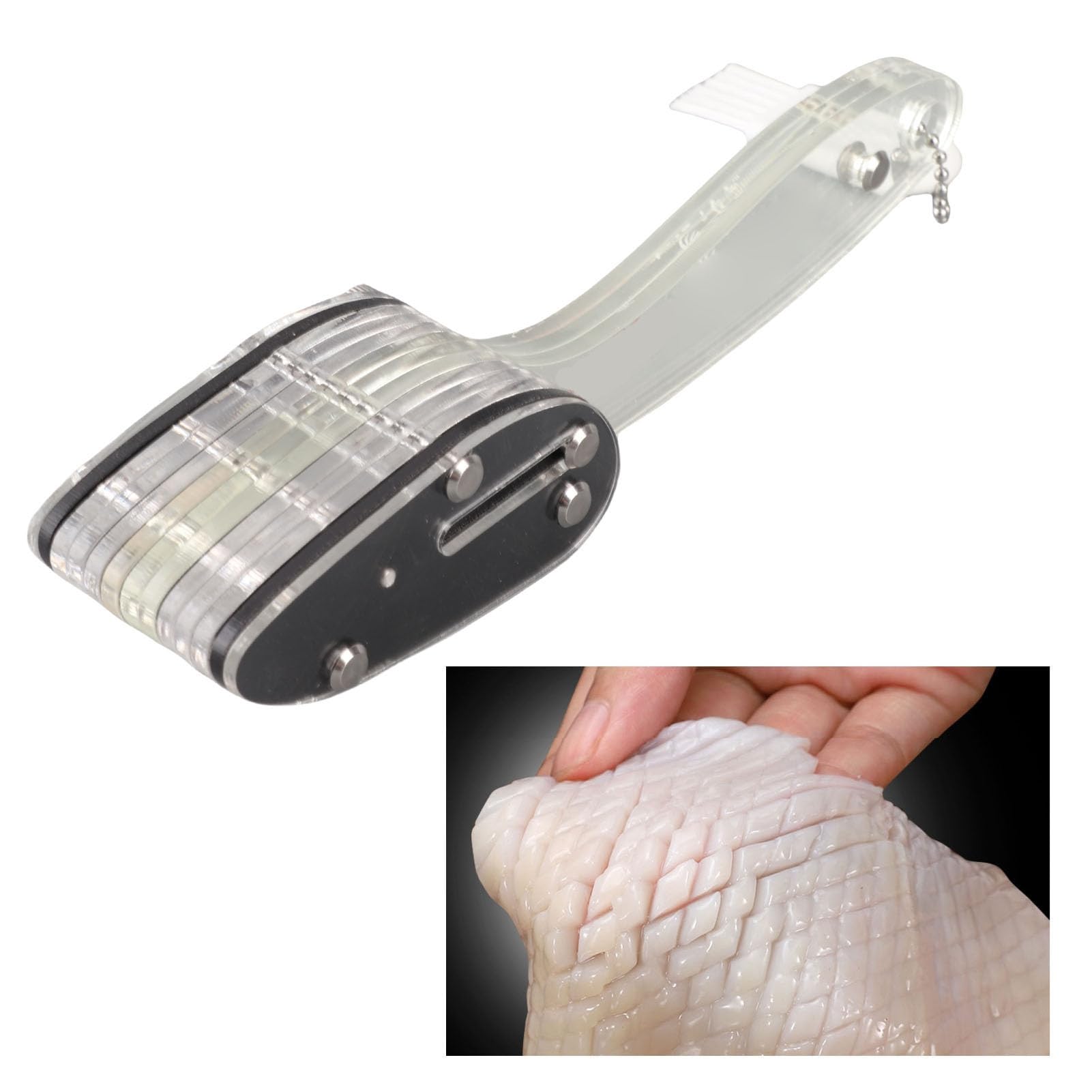 Zerodis Utensili da Utensile da Taglio in Acrilico per Fette Uniformi Ventriglio d'anatra Seppie Scalogno - Ideale per Cucine Domestiche e Commerciali Taglierina per Calamari