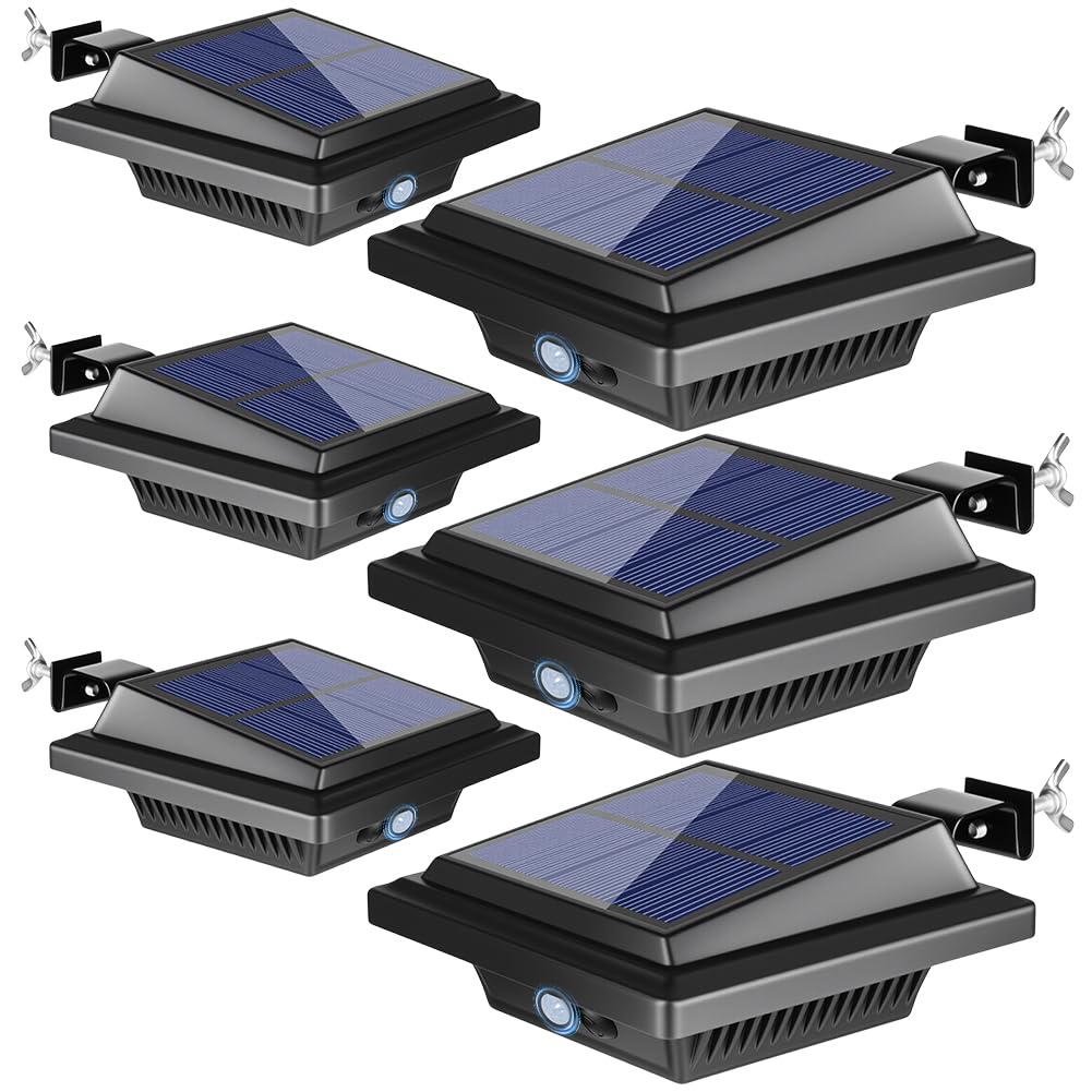 Dachrinne Solarleuchte mit Bewegungsmelder 40 LEDs | Solarlampen für Außen | Schwarz Gartenbeleuchtung Kaltweißes Solarlicht, 3W PIR Sicherheitswandleuchte Außenlampe für Garage, Patio