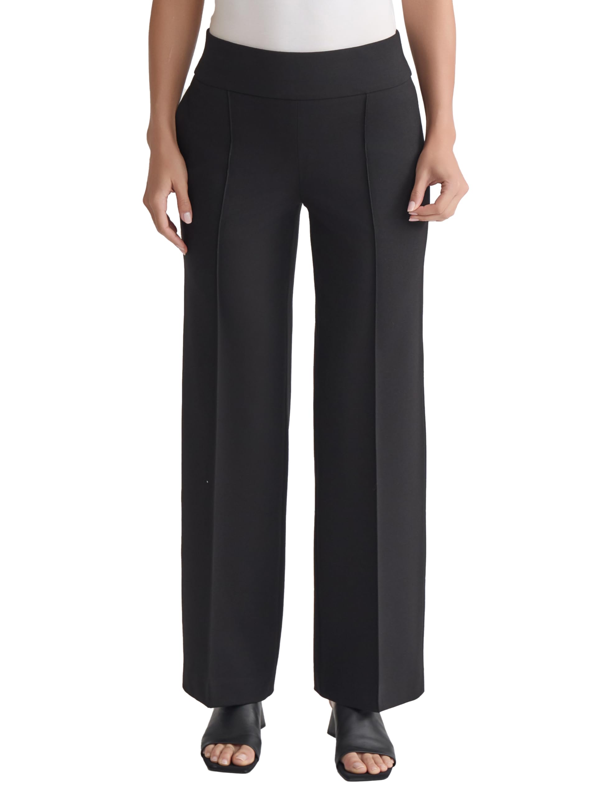 Jones New York Womens Stretch Knit Pull-on Wide-Leg Pants