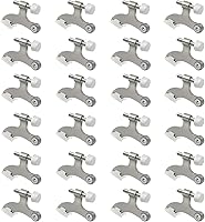 Vista 9 de Paquete de 4 topes de puerta de perno de bisagra negros, tope de puerta de perno de bisagra ajustable de alta resistencia con puntas de tope de goma