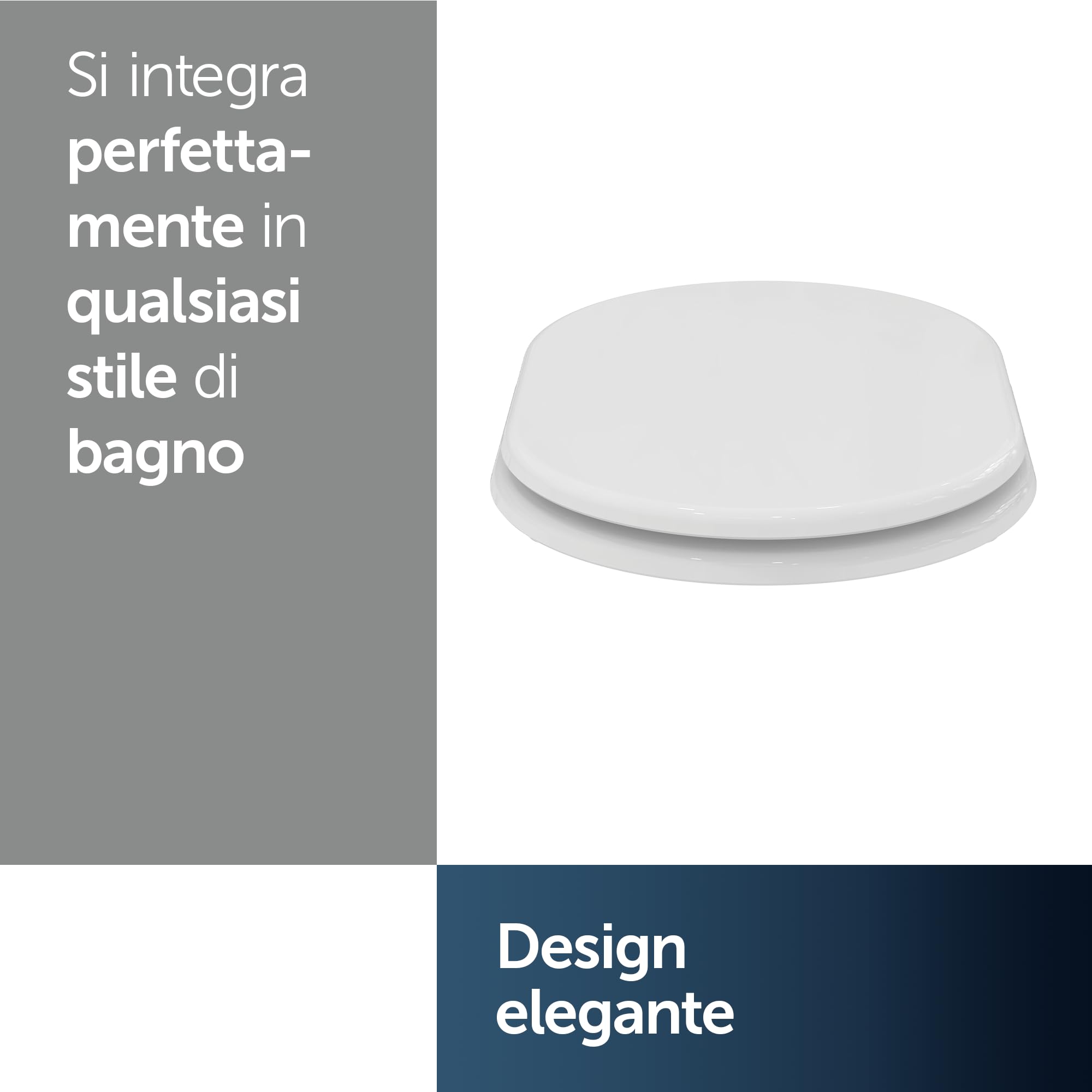 Ideal Standard Fiorile Sedile WC, forma arrotondata, Sedile del water resistente, incluso set di cerniere per una facile installazione, realizzato in materiale robusto – Bianco (345x475 mm)