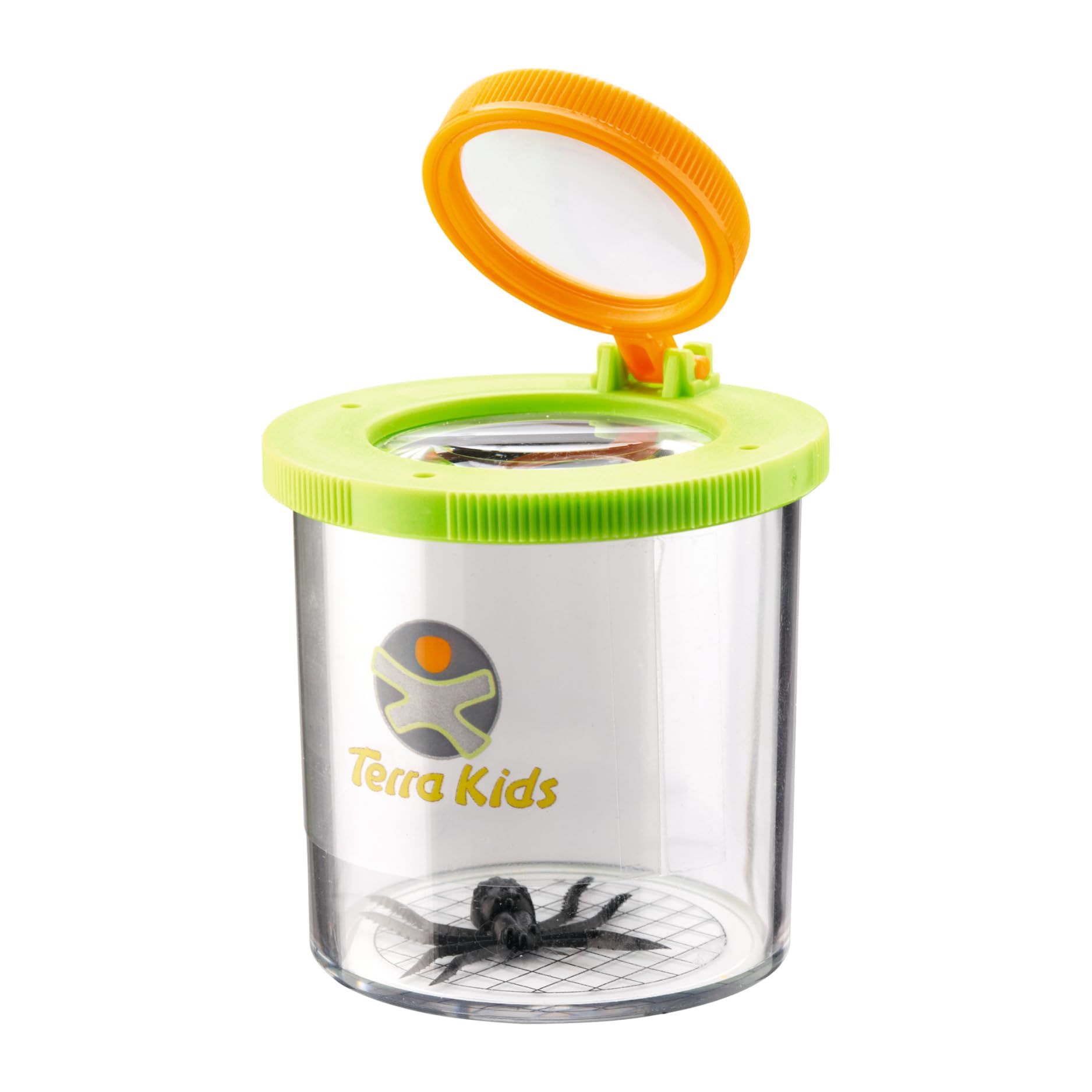 HABA Terra Kids Becherlupe – Naturforscher-Set für Kinder ab 4 Jahren mit 2 Lupen & Spielspinne – Beobachtungsbecher für Insekten & Pflanzen – 7cm Durchmesser – 1005241001