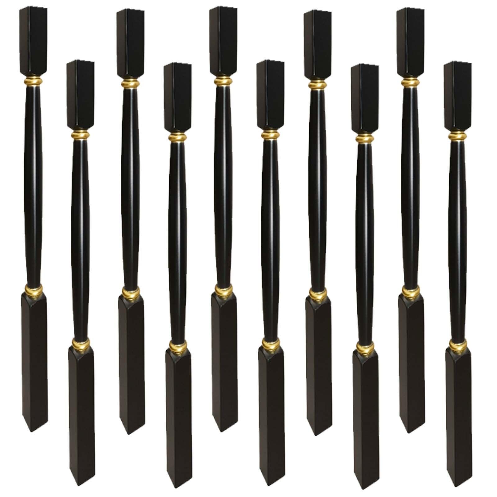 tornillos, Balaustres sólidos negros de la barandilla escalera, poste interior las barandillas escaleras(10 Packs)