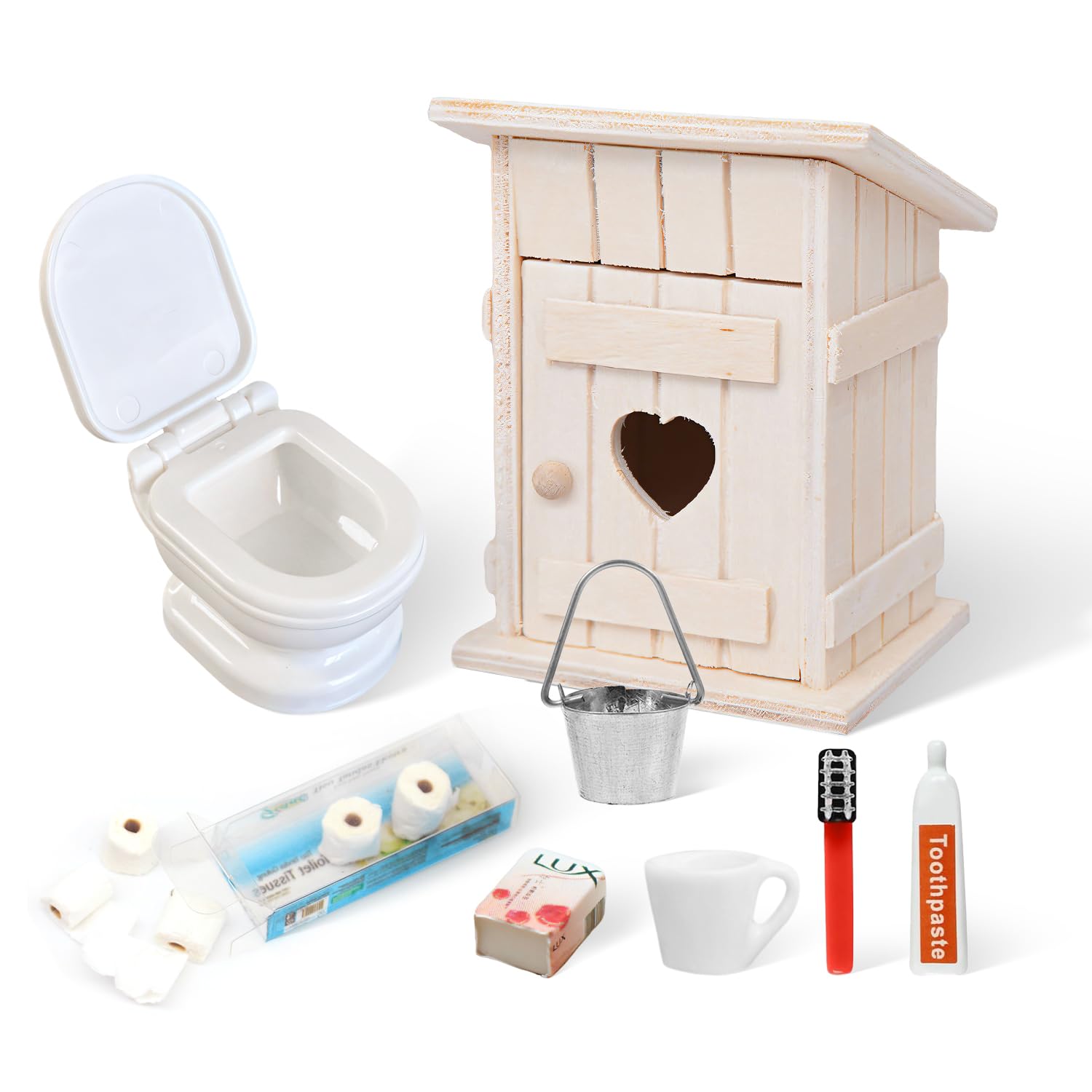 Miniature WC Pour Maison De Poupée – Plastique Décoratif – Dimensions 7 X 7 X 6 Cm – Pour Jeux D'imitation, Décoration Scénique, DIY