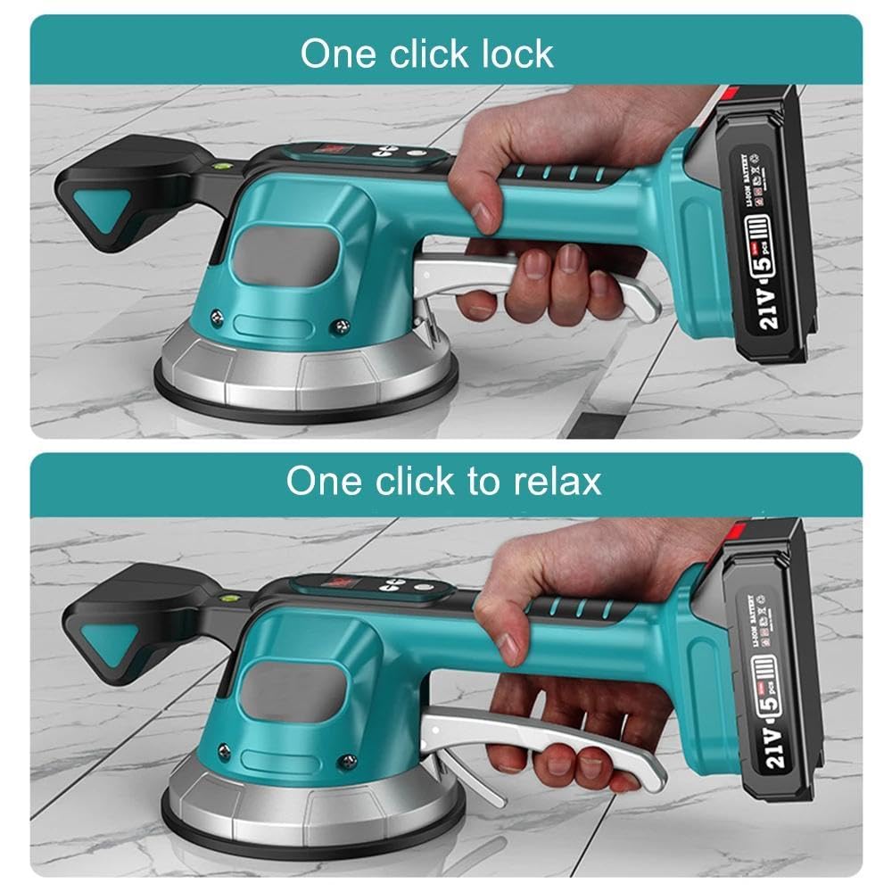 Máquina de baldosas inalámbrica, Vibrador de baldosas, Máquina de azulejos para Makita 18V batería, 10 velocidades ajustables, Herramienta vibratoria para azulejos de pared, adsorción 200 kg (sin