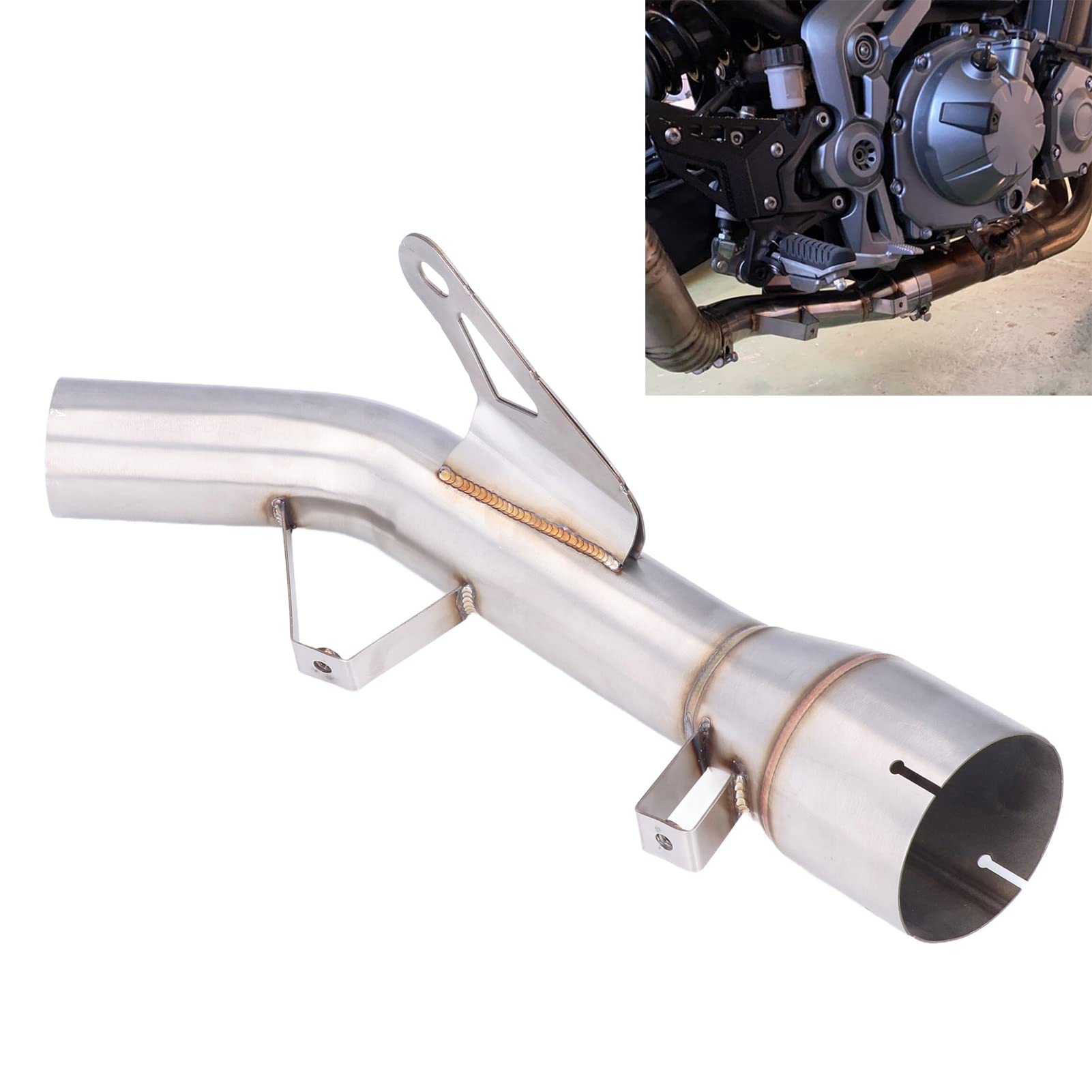 Slip On Exhaust Motorcycle Stainless Steel Exhaust Mid Pipe For