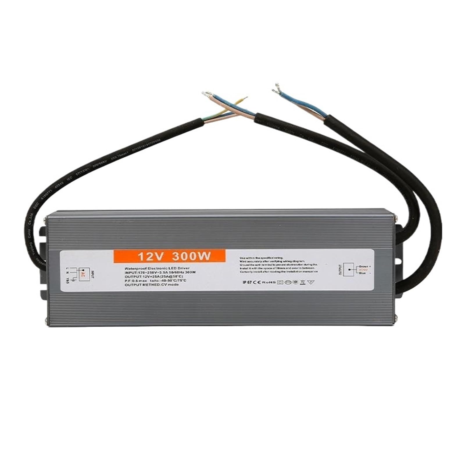 MBMYVRNKJL Lighting Transformer 170-250V AC to DC 12V 300W 25A LED Driver Adapter Aluminum Switching Power Supply