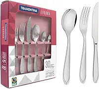 Jogo de Talheres 30 Peças Tramontina Laguna 66906454 Inox