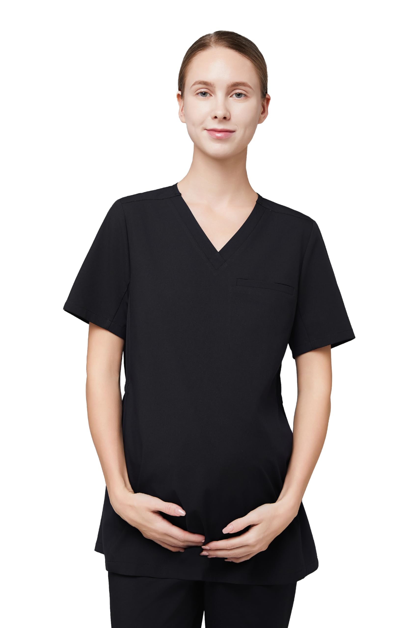 Womens Medical Scrub Uniform Top S-5XL w Pockets