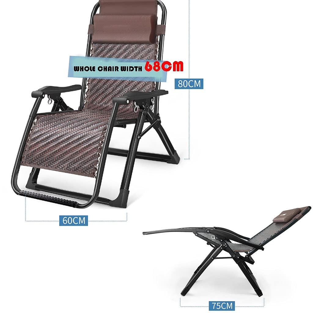 Poltrona Reclinabile in Rattan, Sedie Oversize A gravità Zero, con Poggiatesta Regolabile, Portabicchieri, Sedie Pieghevoli per Patio, Poltrone Reclinabili Imbottit,Style-6