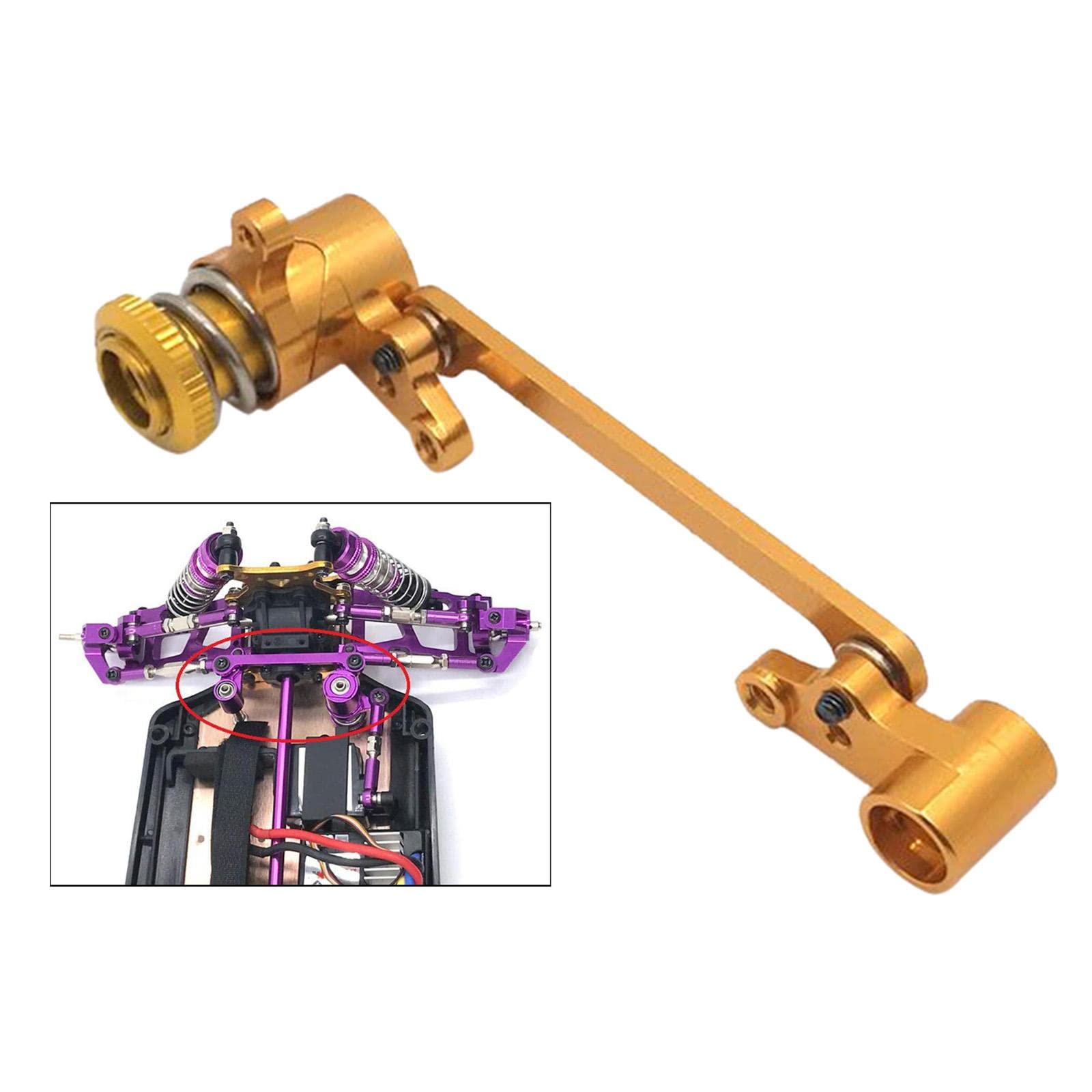 Juego de 5 piezas de montaje de dirección para WLtoys 144001 124018 124019 dorado, 1:14