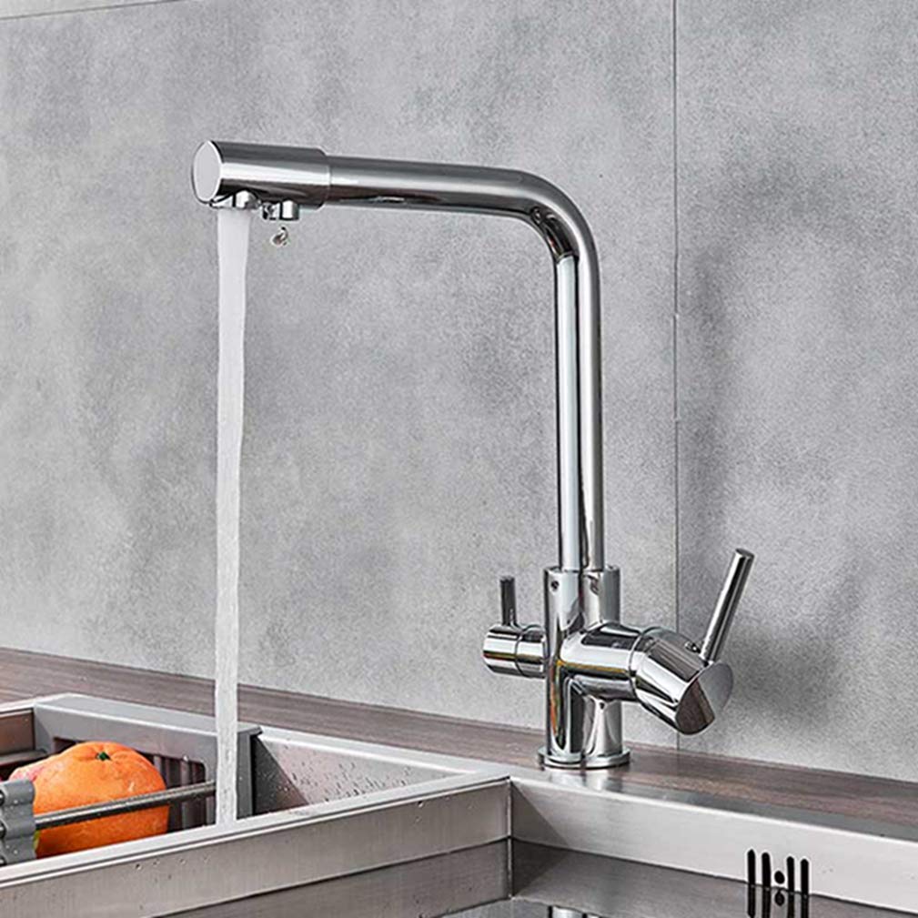Robinet purificateur blanc orientable à 360° parfait pour les éviers en îlot