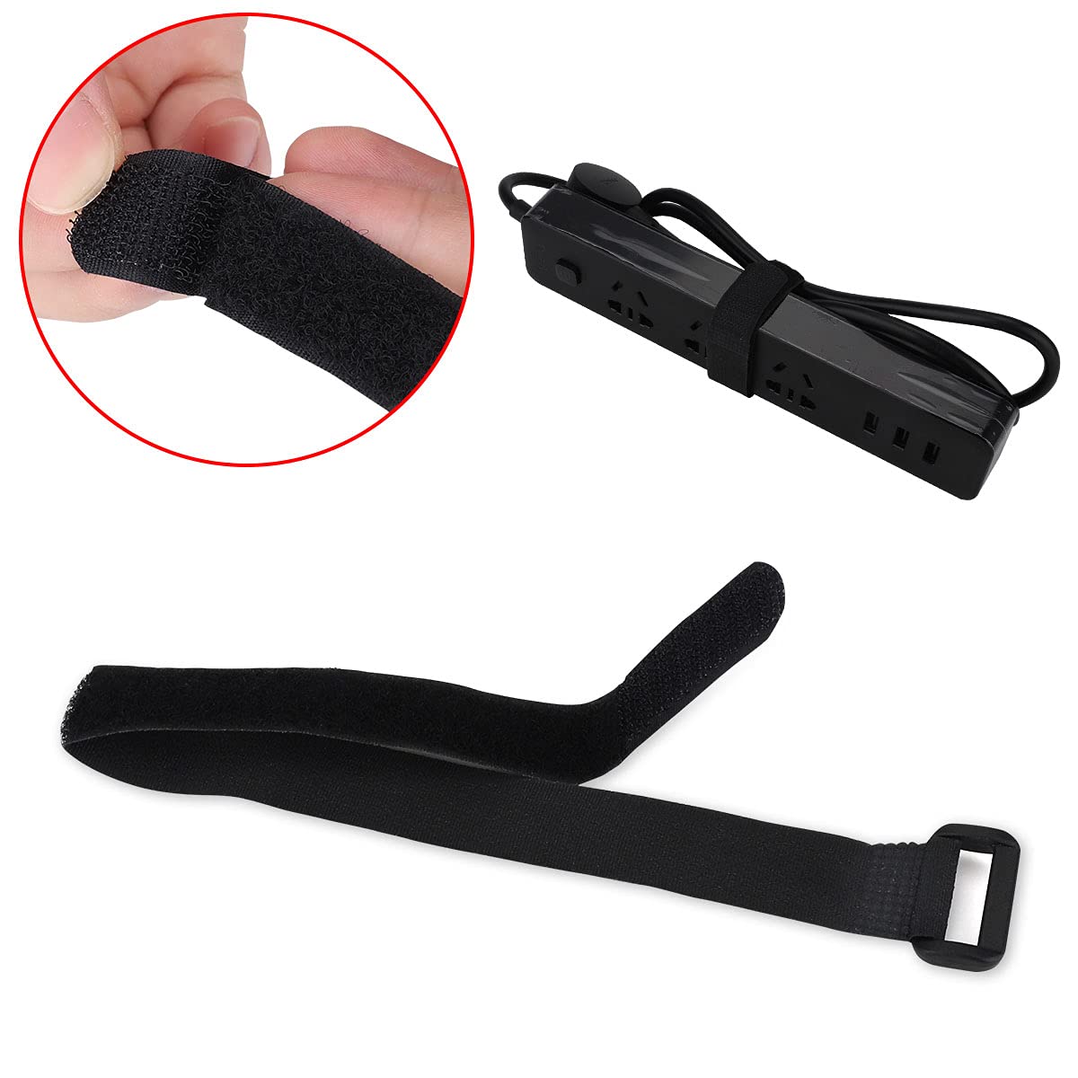 60 Attaches Scratch De Câble Réutilisables, Sangles Réglables Avec