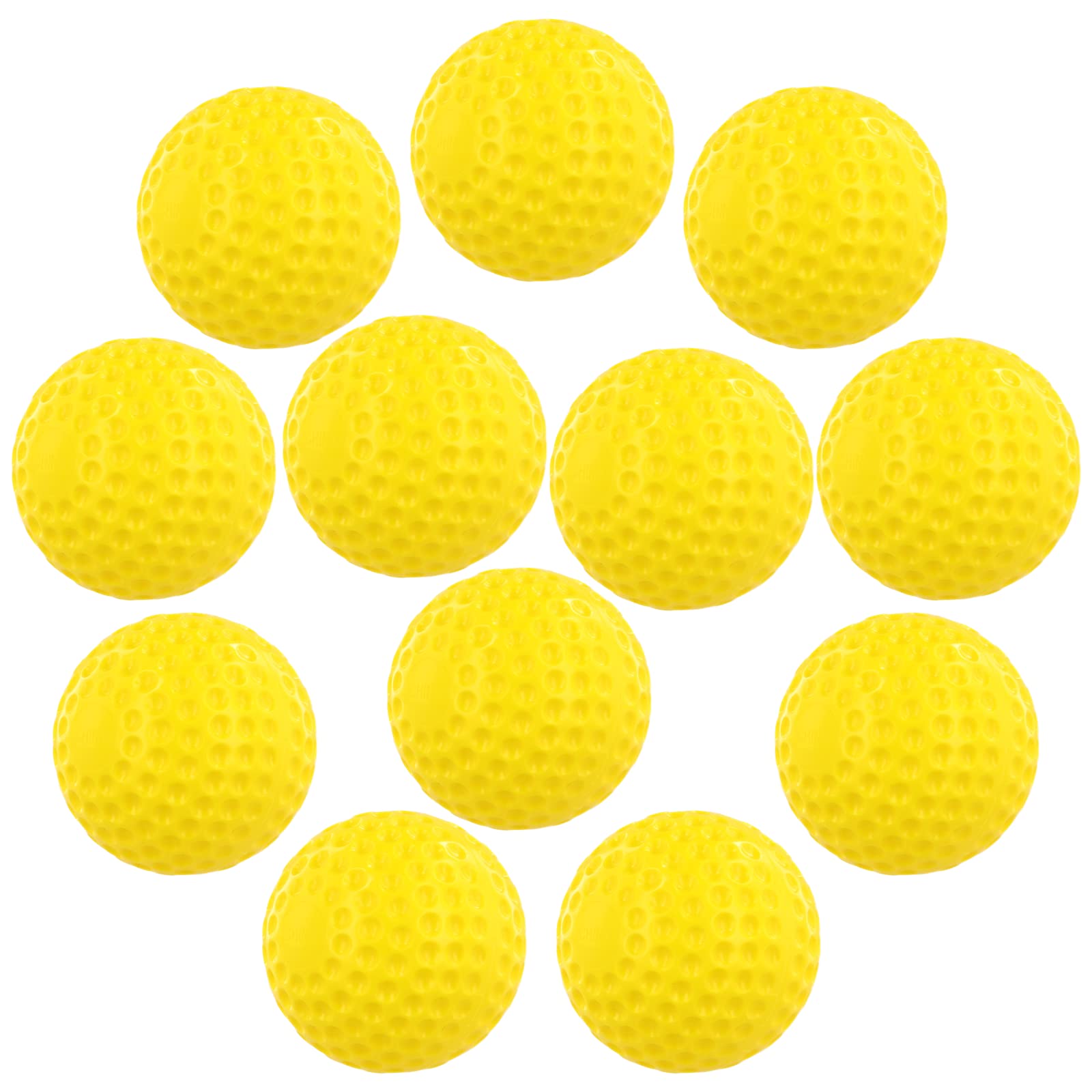 Joyibay 12Pcs Pitching Machine Baseballs, 9in Dimpled Practice Softballs, Training Baseballs for Hand-Eye Coordination, Sports Balls for Hitting and Fielding Practice