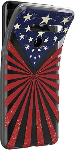 Miniatura 2 de Mertak Clear Phone Case Compatible with LG Stylo 6 5 4 K61 K51S K41S K30 K20 Q70 Q60 Retro TPU Grunge American Patriotic Cover Flag Flexible