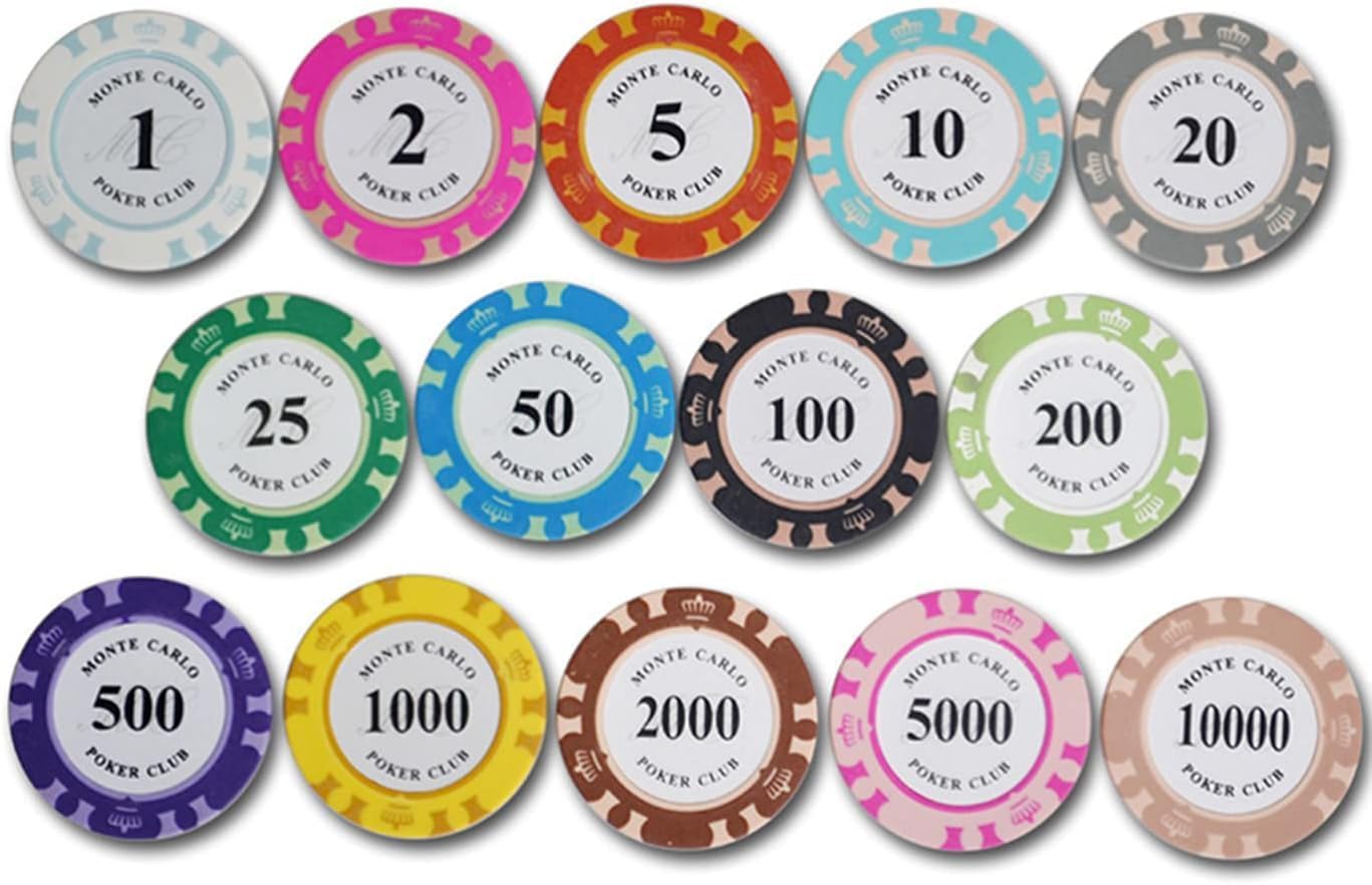 100 PCS Poker Chips Set, Casino Chips with Denominations Poker Chips, Poker Chips for Texas Holdem Blackjack 14g Casino Grade Chips