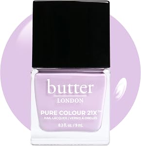 butter LONDON PC21X Nail Lacquer Polish, English Lavender - Fast-Drying, Long Lasting Gel-Like Finish & Chip-Resistant Nail Lacquer Helps Protects & Strengthens Nails - Vegan & Cruelty-Free