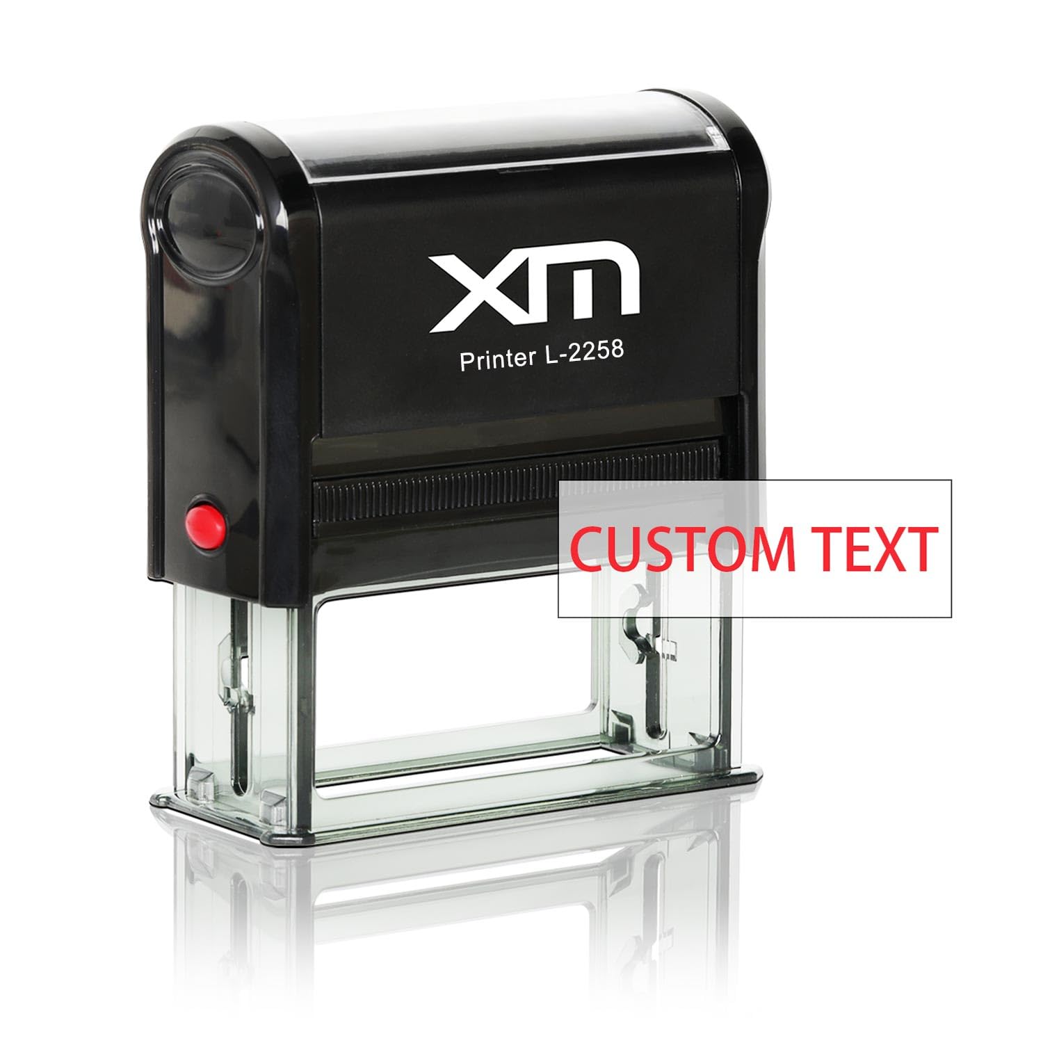 Custom Stamp Self Inking - 4 Lines Text Personalized Name Stamp - Clear Impressions for Office, Teacher, Address & Business (L-2258)