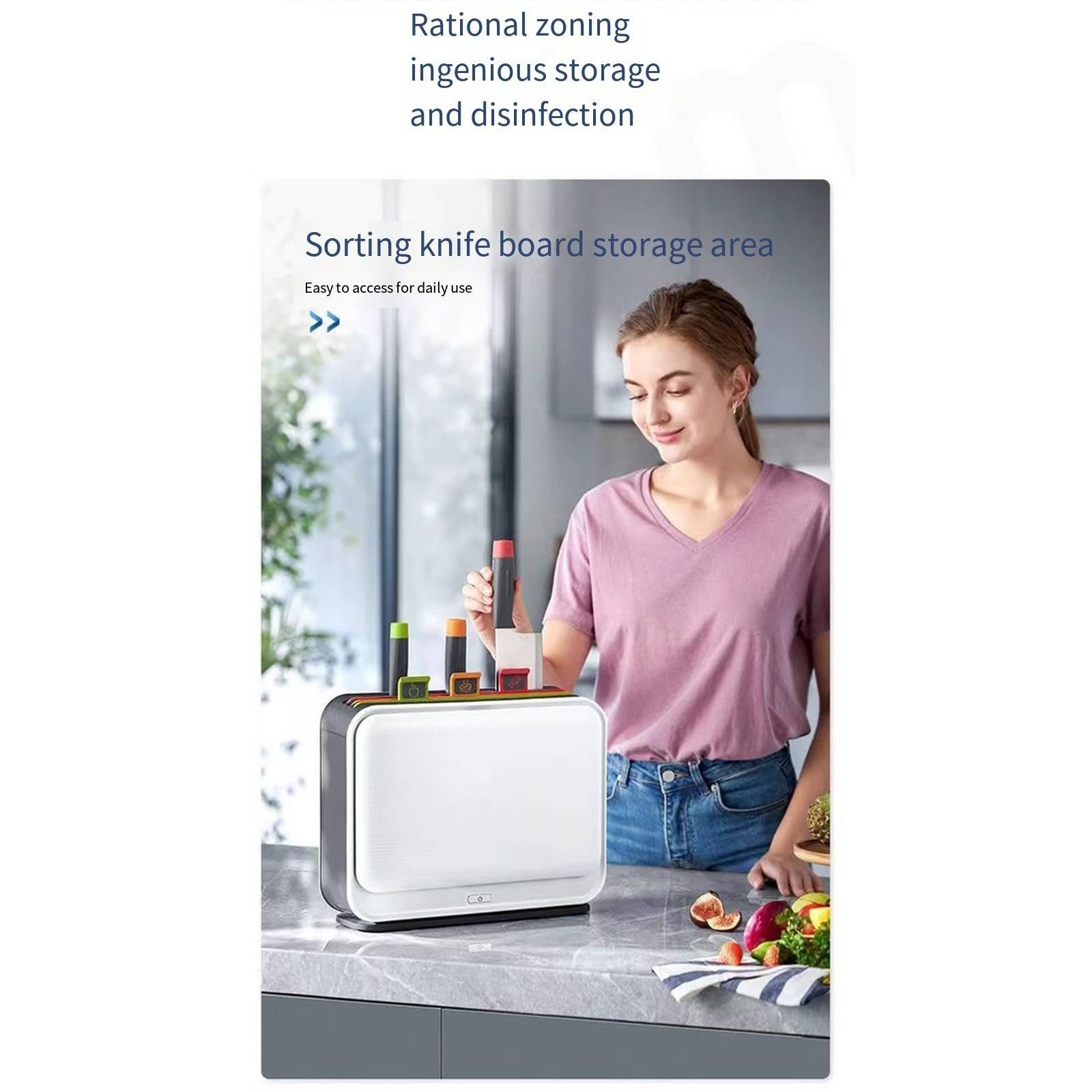 Máquina de desinfección para tabla de cortar, soporte desmontable para secadora de aire caliente para desinfectar cuchillos y utensilios de cocina