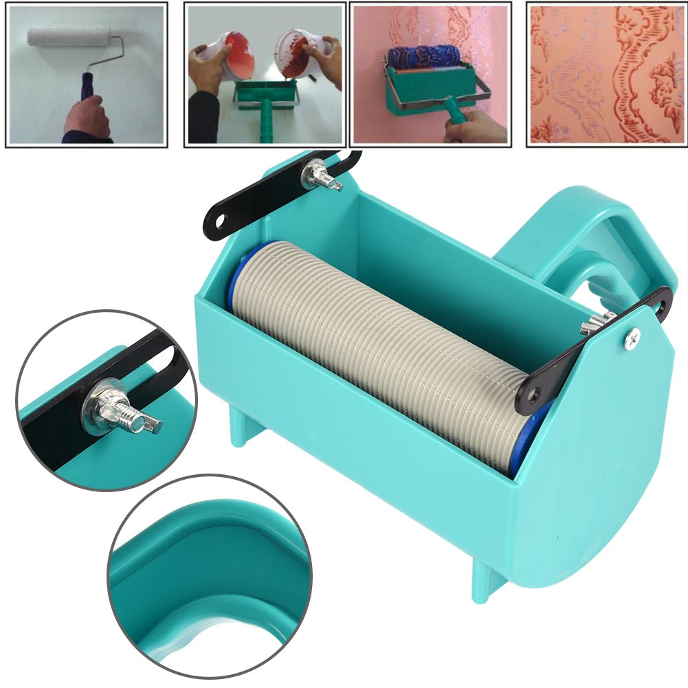 Rullo di Vernice Decorativo, Macchina per dipingere la Decorazione Fai da Te per la Decorazione della Parete della casa Verde con Pennello a Rullo da 5 Pollici