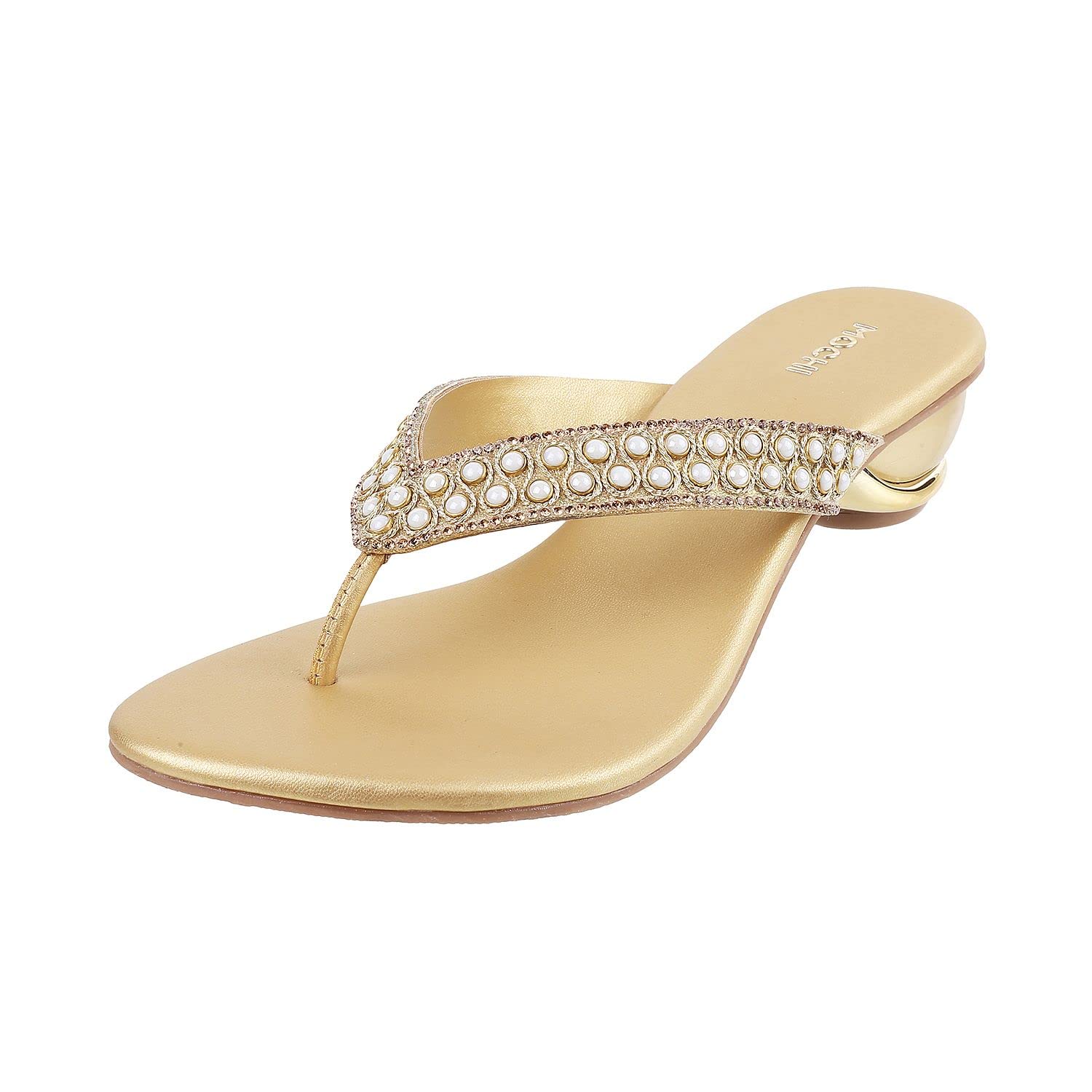Mochi Women Gold Beaded Fashion Sandal UK/4 EU/37 (35-4851) (B0BF2WGD12) Amazon Price History, Amazon Price Tracker