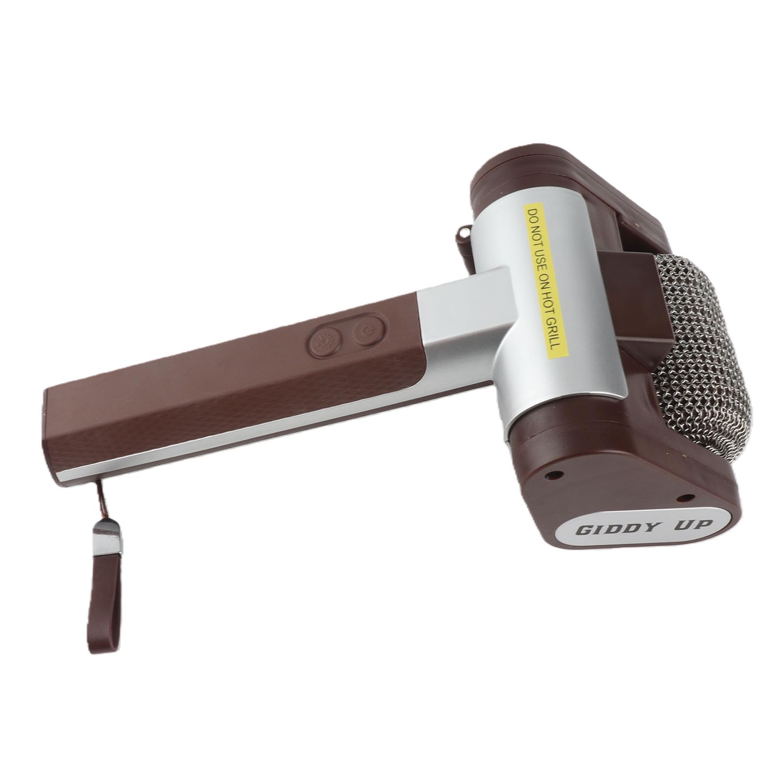 Cepillo Giratorio para Parrilla, Herramienta inalámbrica Recargable para Barbacoa con Rodillo de Acero Inoxidable de 350 RPM, Limpiador eléctrico para Parrilla de Barbacoa con luz (Brown)
