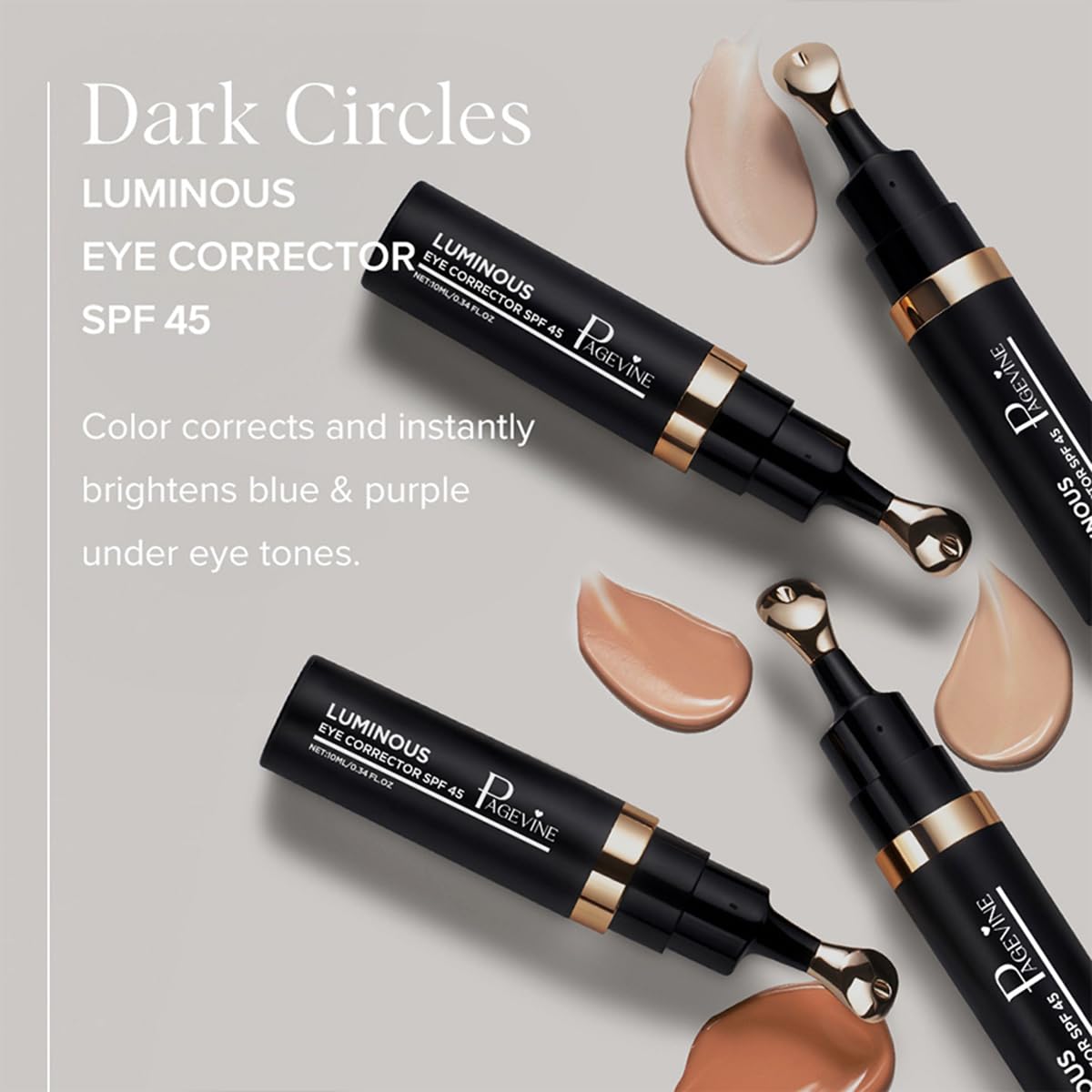Luminous Eye Corrector SPF 45, Hydrating Under Eye Concealer & Brightener for Dark Circles Blemishes & Spots - Image 4