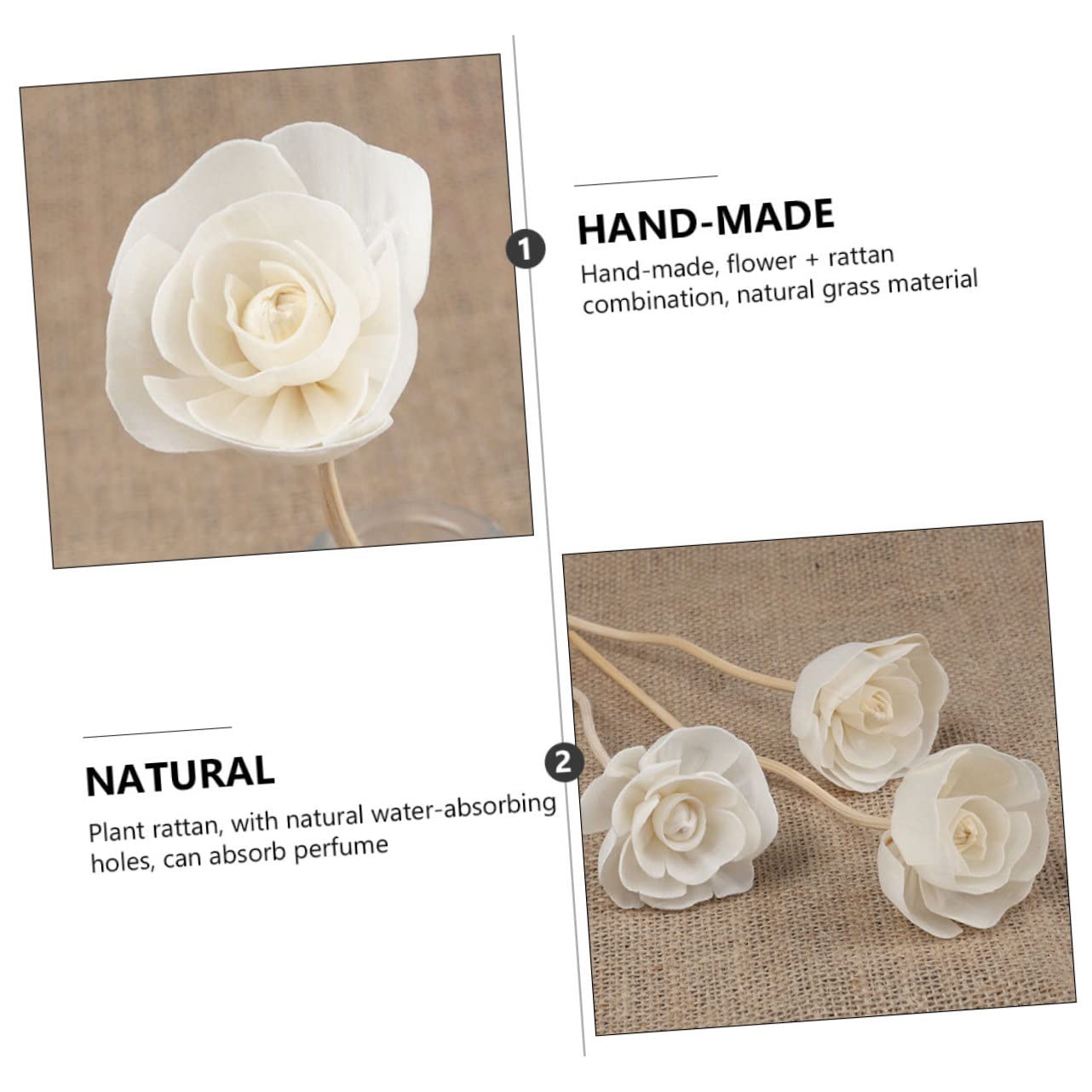 Ciieeo 32stücke Rattan Duftstäbchen Mit Trockenblumen Aromatherapie Zubehör Für Raumduft Für Wohnzimmer Und Büro Handgefertigt Luftfrischung