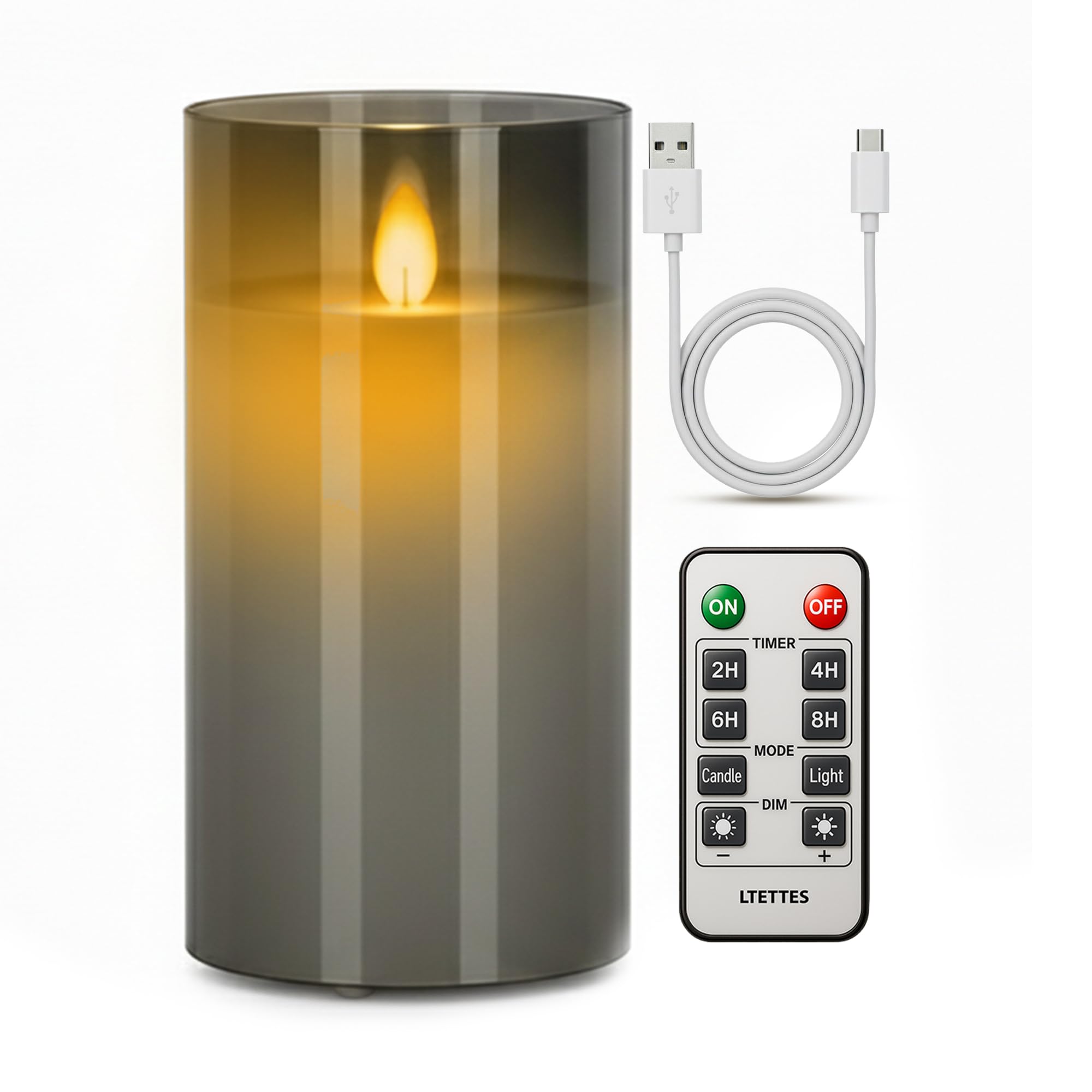 LTETTES LED Candles - Realistic Flame, USB Charging -10