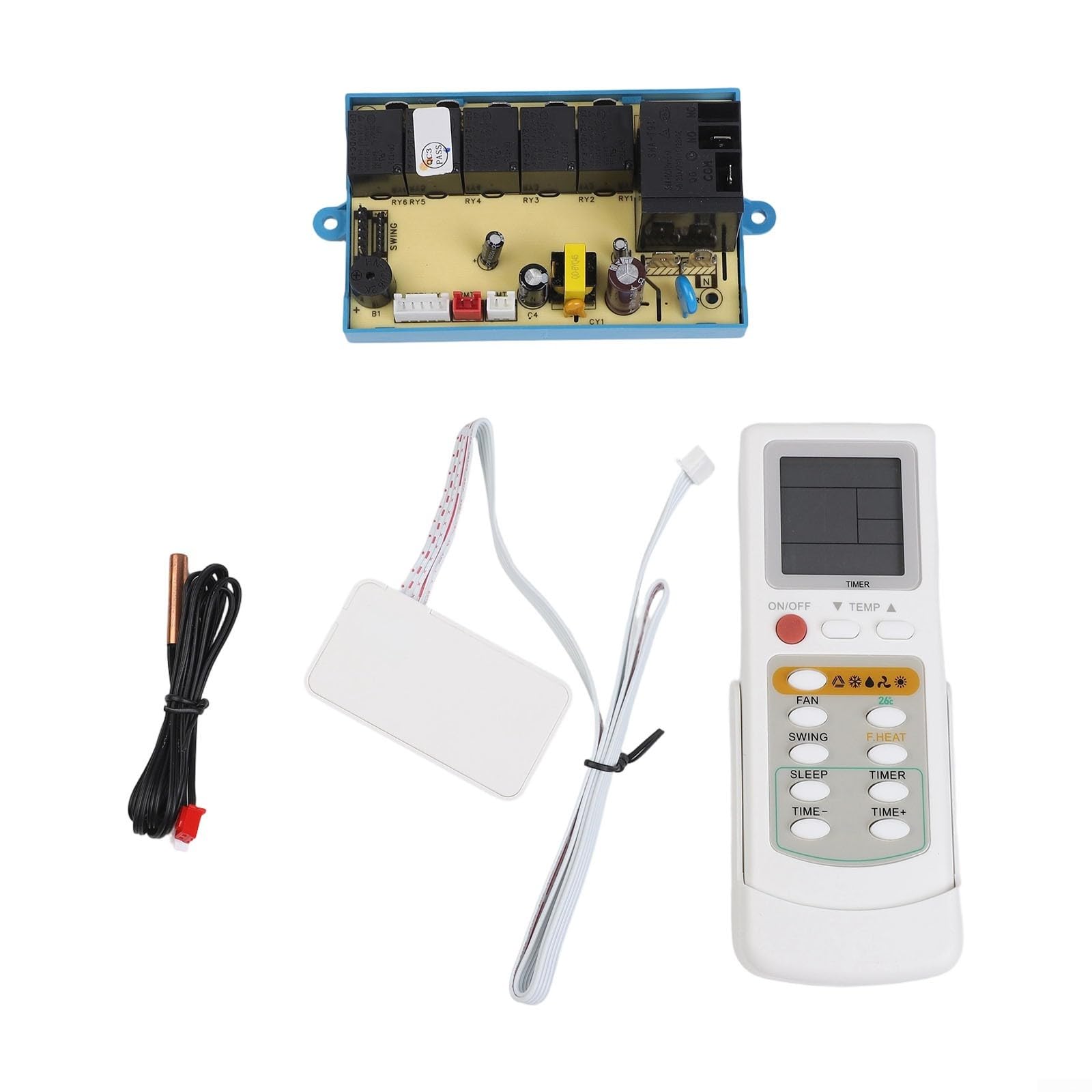 Juego de panel de control de aire acondicionado y placa de sistema con accesorios, construcción de plástico y metal de tamaño estándar, regulación precisa de la temperatura, compatible con unidades