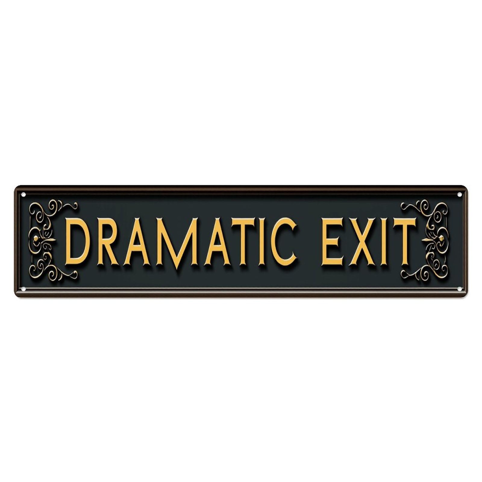 Jdyaojiesheng Vintage Dramatic Exit Sign Pattern Tin Sign Retro Metal Wall Decor Metal Poster, Home Bar Garage Farmhouse Cafe Wall Art Decoration 4X16inches