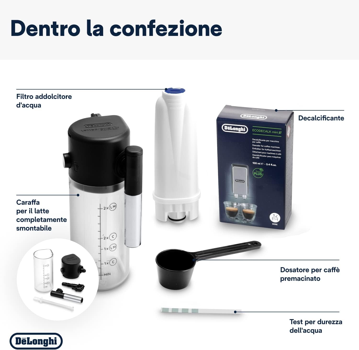 DeLonghi Magnifica Evo ECAM292.52.GB, Macchina da caffè Automatica, Chicchi macinati al momento, Caraffa MontaLatte Automatica per Cappuccini, 4 Bevande One Touch, Spegnimento Progammabile, Nero DeLonghi Magnifica Evo ECAM292.52.GB, Macchina da caffè Automatica, Chicchi macinati al momento, Caraffa MontaLatte Automatica per Cappuccini, 4 Bevande One Touch, Spegnimento Progammabile, Nero