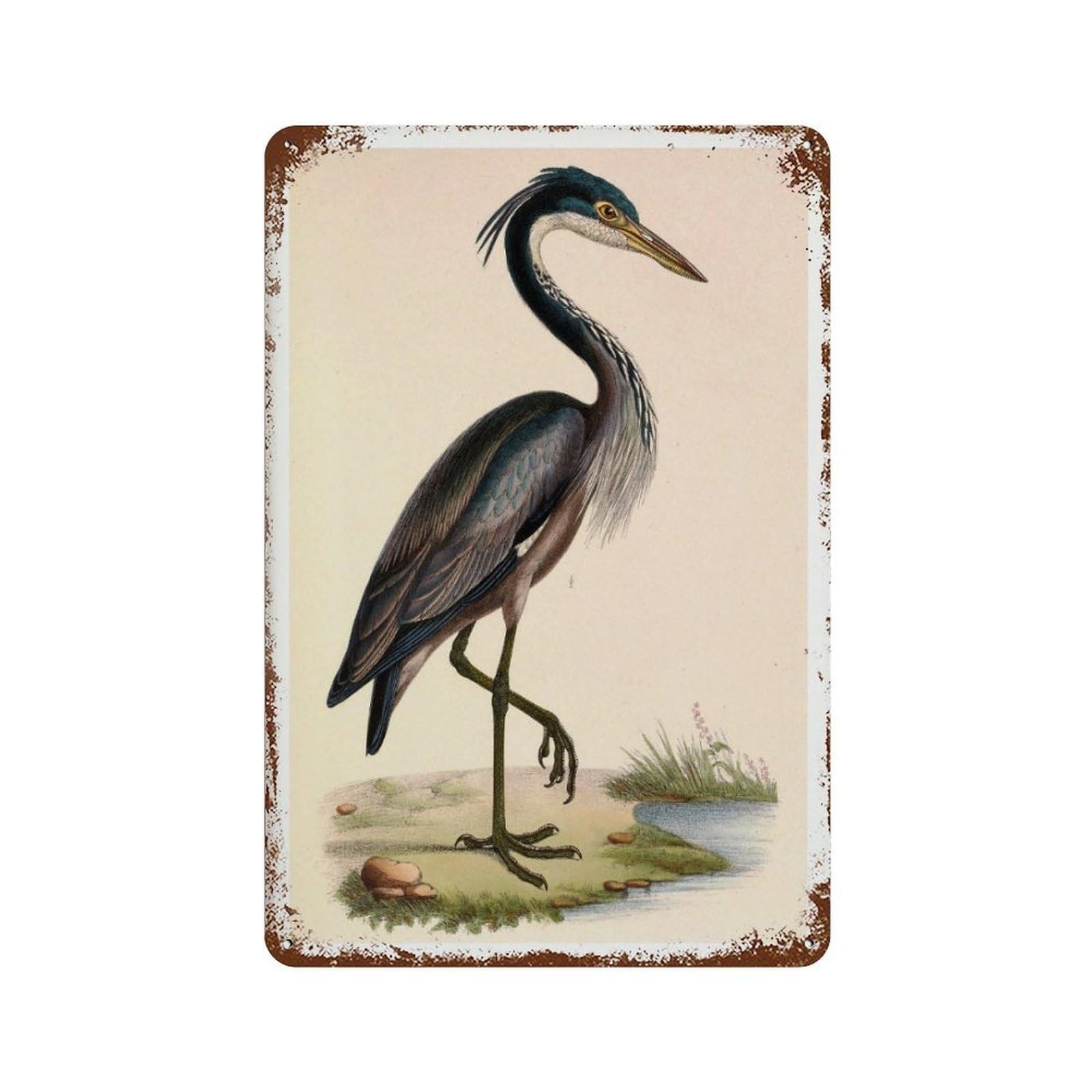 xiaoxiaoshen Vintage Heron Animal Living Room Wall Decor Art Metal Tin Poster Modern Home Decor Art Home Bar Shop Decorations Vintage Sign 30x20cm