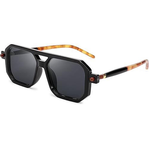FEISEDY Vintage Square 70s Flat Aviator Sunglasses Women Men Classic Retro Stylish Frame UV400 Sunglasses B2622