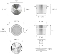 Vista 6 de Olla doble de aluminio de 8 cuartos de galón con tapa – Olla de fusión de vapor de calibre pesado doble para fondue de chocolate, postres de queso