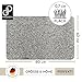 DOMOPRIMA® Fußmatte 60x40 cm Grau – Waschbare Schmutzfangmatte aus Mikrofaser, rutschfest und extra saugstark, 7 mm flach, Türmatte für Eingang, Flur, Küche, Bad, Katze und Hund