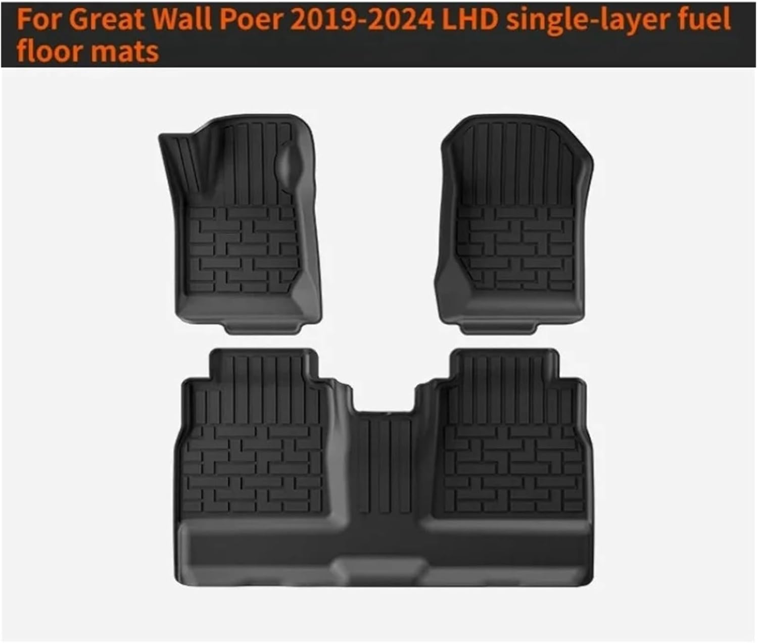 Car Floor Mats Compatible with ‌GWM POER 2019-2025 TPE Mats and Cargo Liners All Weather Waterproof Trunk Mats(4PCS Set,RHD 2019-2025)