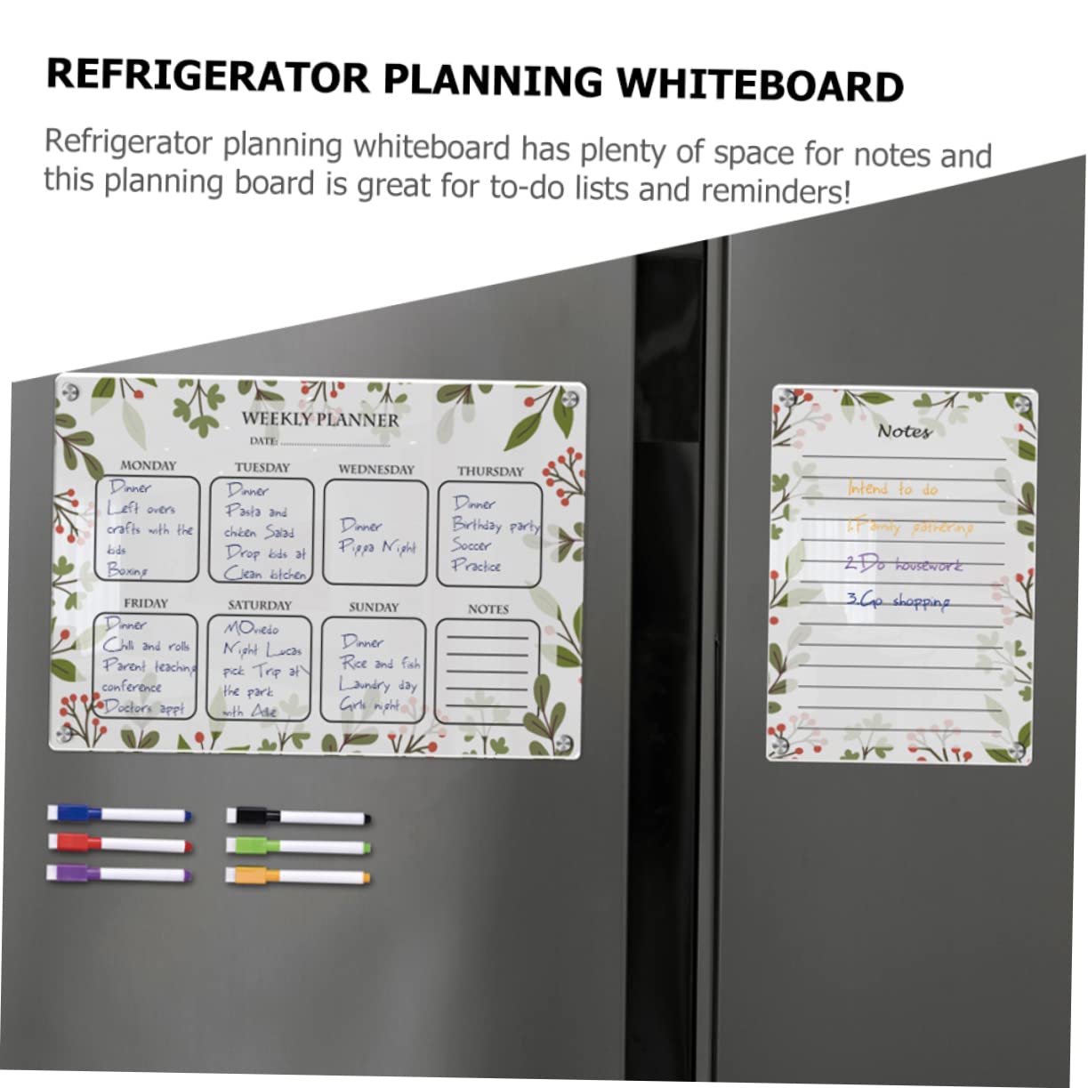 Acryl Wochenplaner Tafel Magnetisch für Kühlschrank und Küche | 1 Satz mit Stiften, To Do und Terminplanung, Tragbar und Schreiben Geeignet