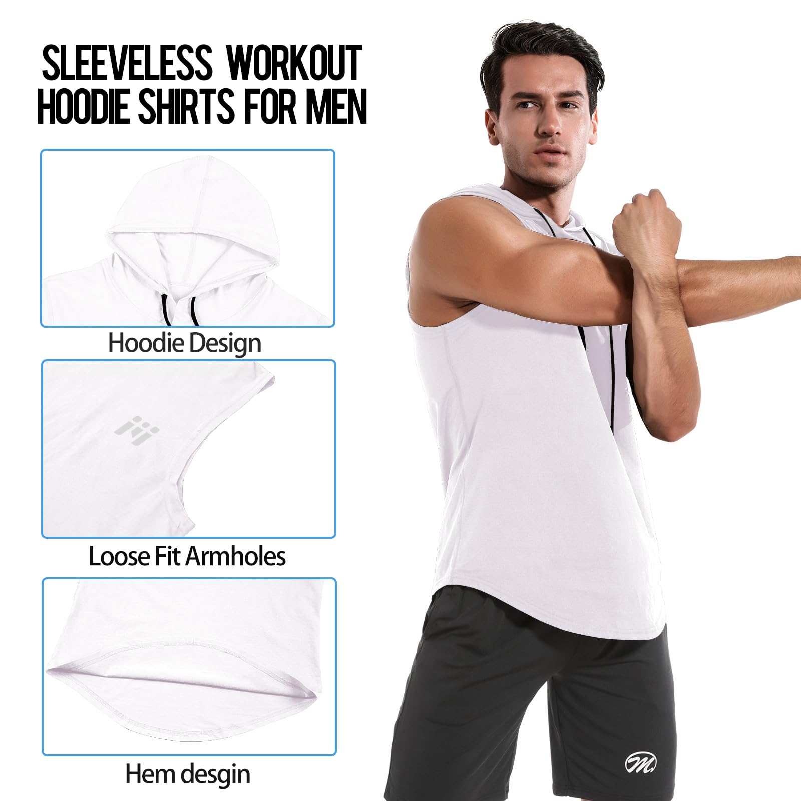 MEETWEE T-Shirt de Sport Homme sans Manche & Haut à Manches Longues Respirant Running Fitness