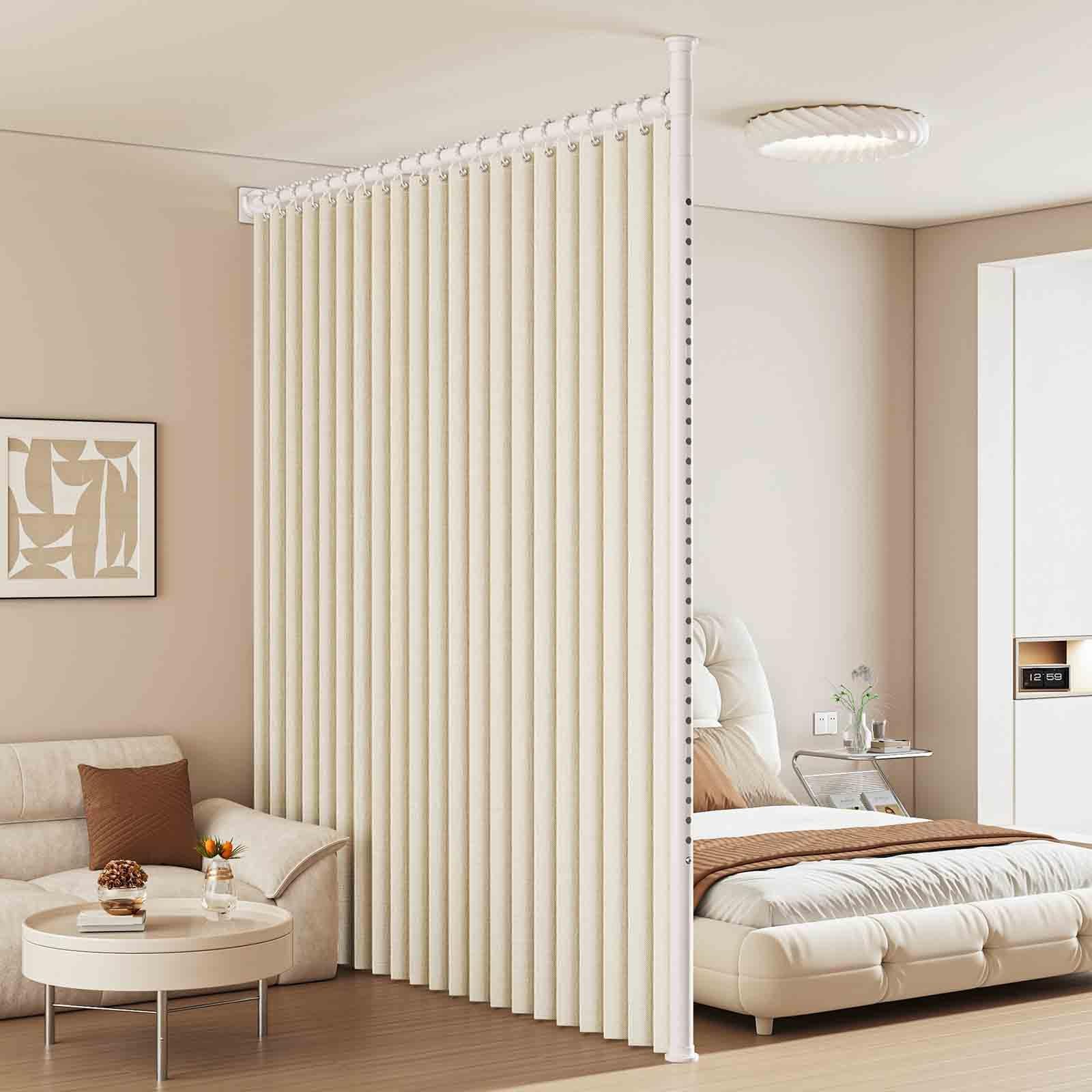 突っ張り＆伸縮式目隠しカーテン リングタイプ 部屋 仕切り パーティション 突っ張り＆伸縮式目隠しカーテン リングタイプ 通販 - ディノス