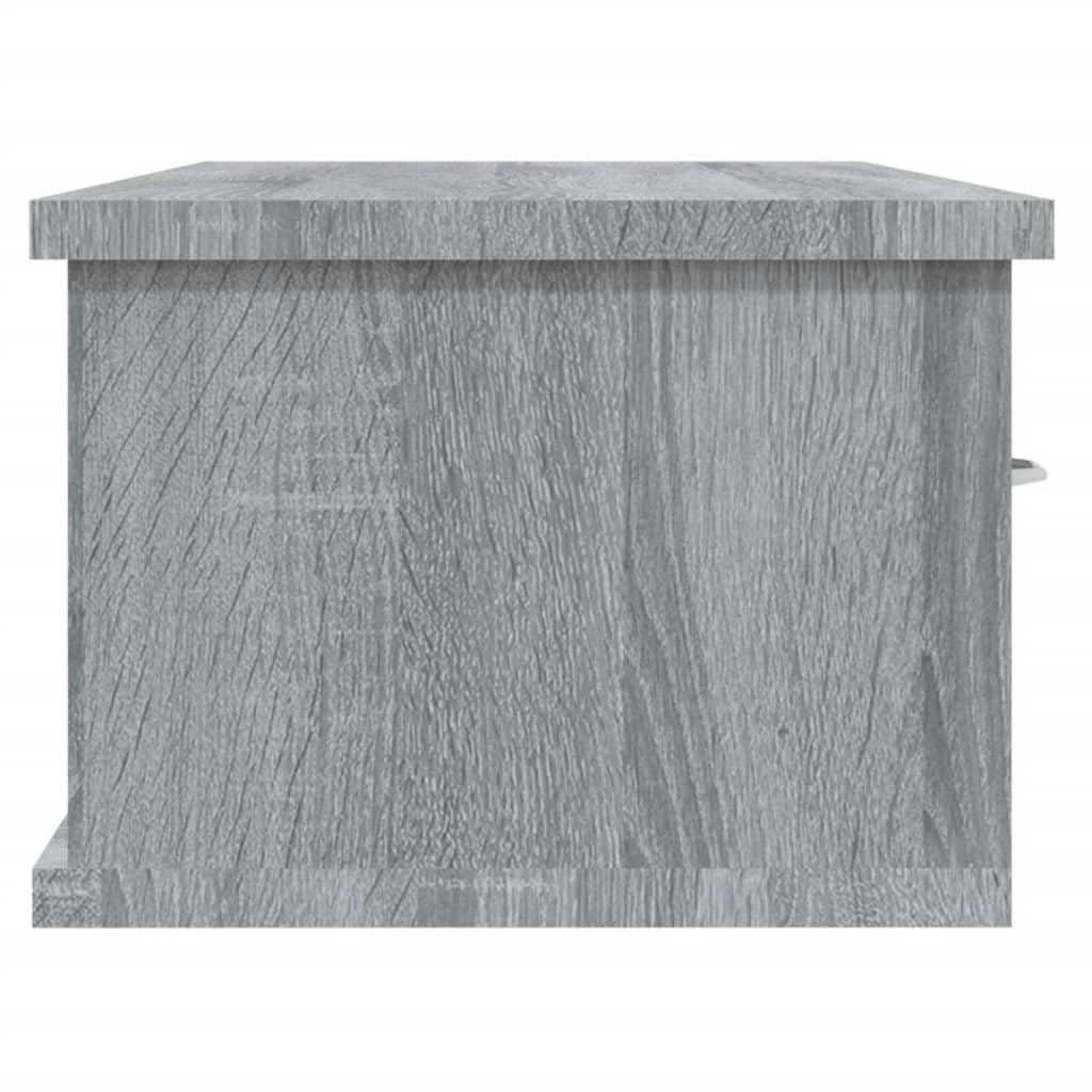 vidaXL Armario de Pared Flotante Colgante Almacenaje Salón Sala de Estar Hogar Muebles Decoración Madera Contrachapada Gris Sonoma 88x26x18,5 cm