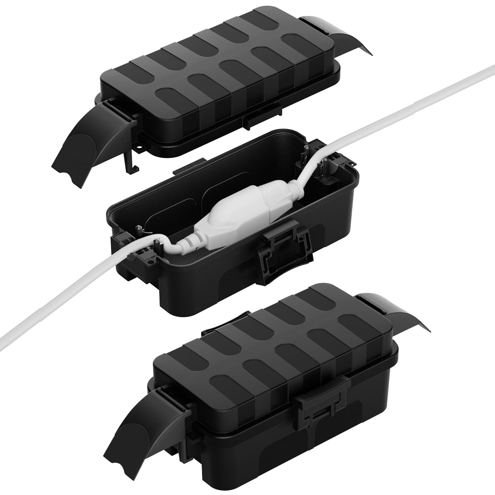 Flemoon Large Outdoor Electrical Box (12.5 x 8.5 x 5 inch), IP54 Waterproof Extension Cord Cover Weatherproof, Protect Outlet, Plug, Socket, Timer, Power Strip, Holiday Light Decoration, Black — Amazon image 19
