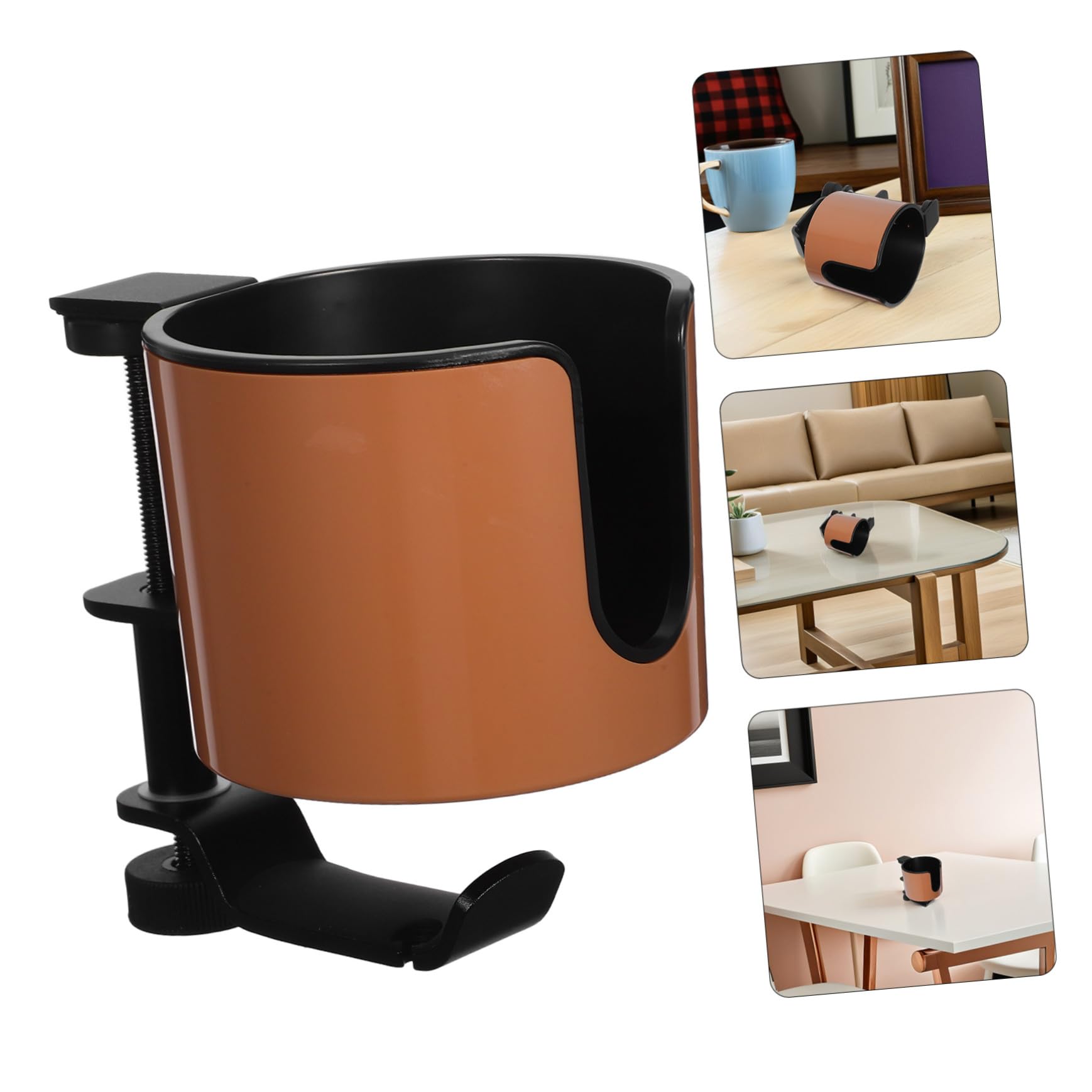 Portavasos de Mesa Soporte para Auriculares Giratorio Organizador para Botellas de Agua y Bebidas para Escritorios de Ordenador y Gaming