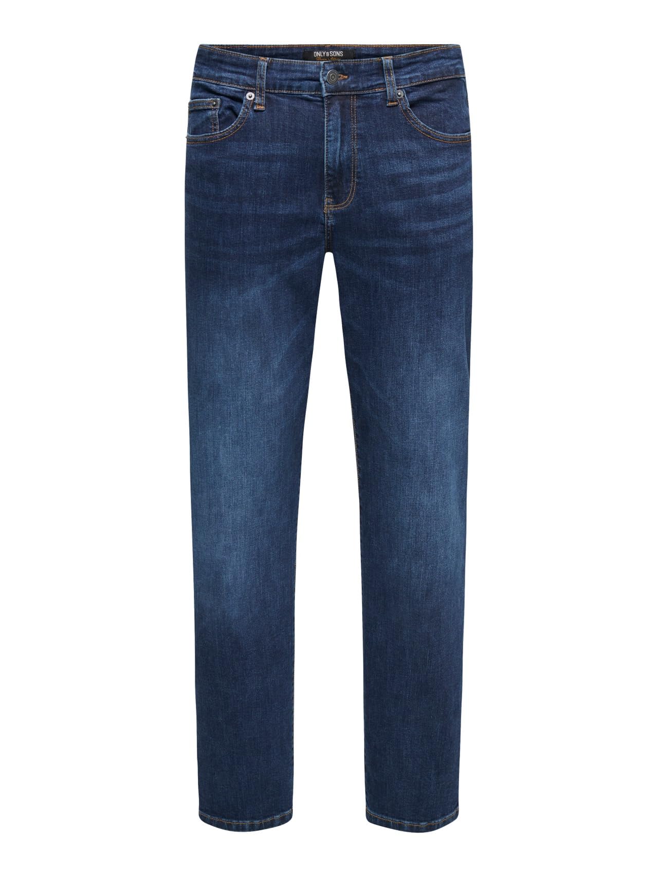 ONLY & SONS Male Slim Fit Jeans ONSWEFT Medium Waist Normal Cut Jeans, Dark Denim Blue, 32 W/34 L