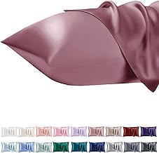 Vielit 2 Pieces Satin Pillowcase 50 x 70 cm, Design with Zip, Soft Like Silk Pillowcase, Good for Hair Skin (Powder Pink)