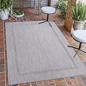 Outdoor Tapijt, Kleur Zilvere kleur, Unicolor – Monochroom, 111771, Vloerkleed Rechthoekig, Vloerkleed terras-balkon-tuin of keuken, 200 x 290 cm