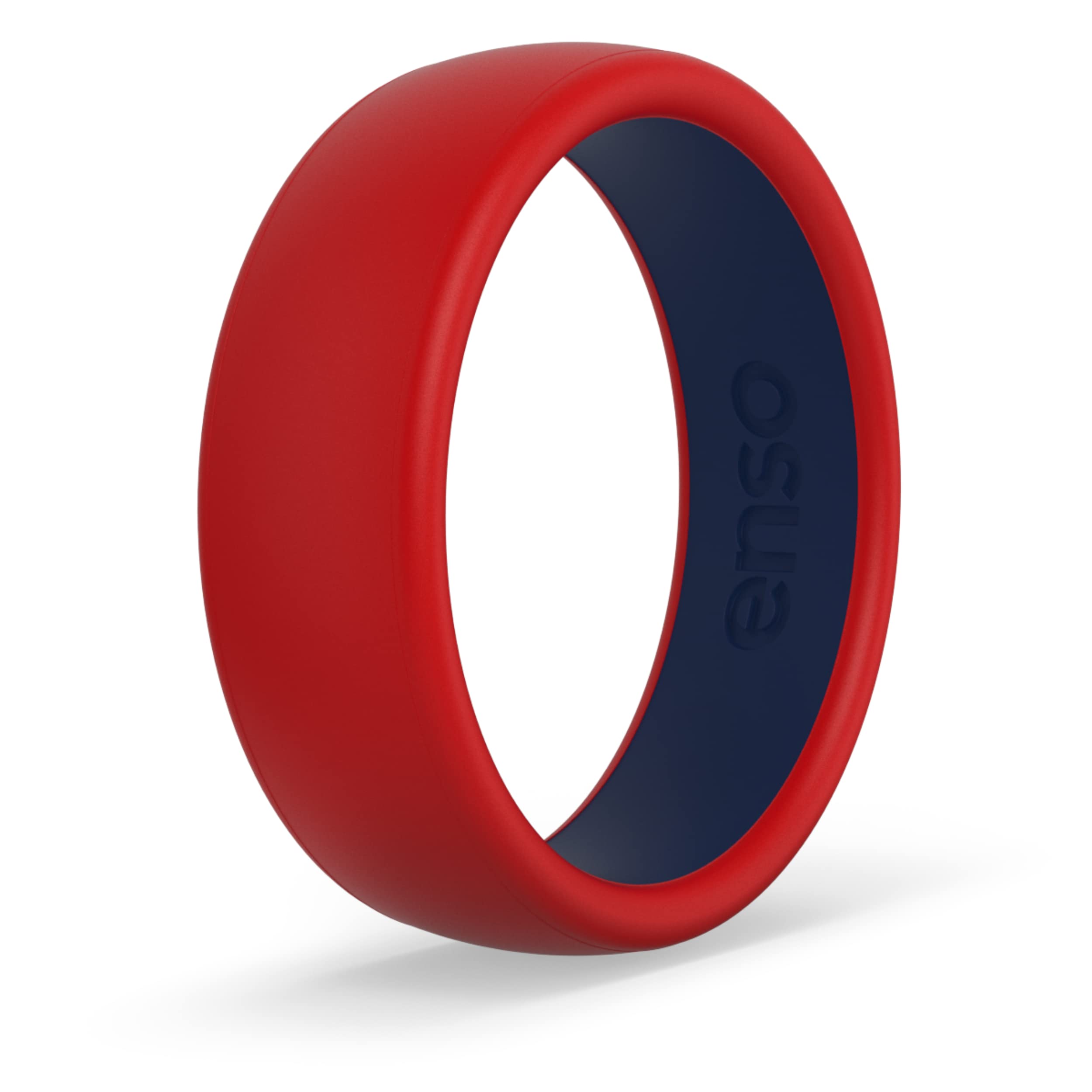 Enso Rings Dual Tone Silicone Wedding Ring – Two Tone Hypoallergenic Wedding Band – Comfortable Band for Active Lifestyle - Medical Grade Silicone –